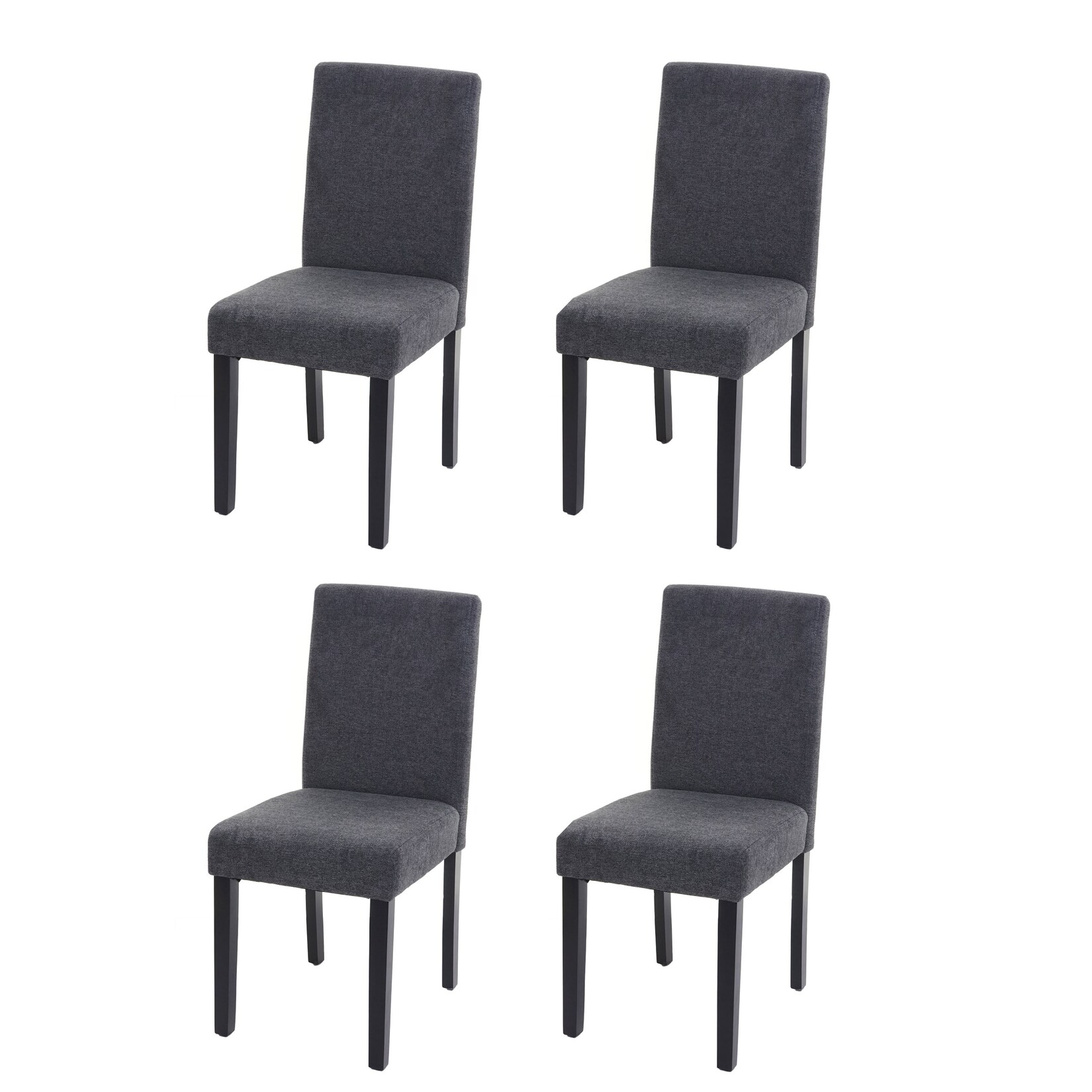4er-Set Esszimmerstuhl Stuhl Küchenstuhl Littau ~ Textil, anthrazitgrau, dunkle Beine