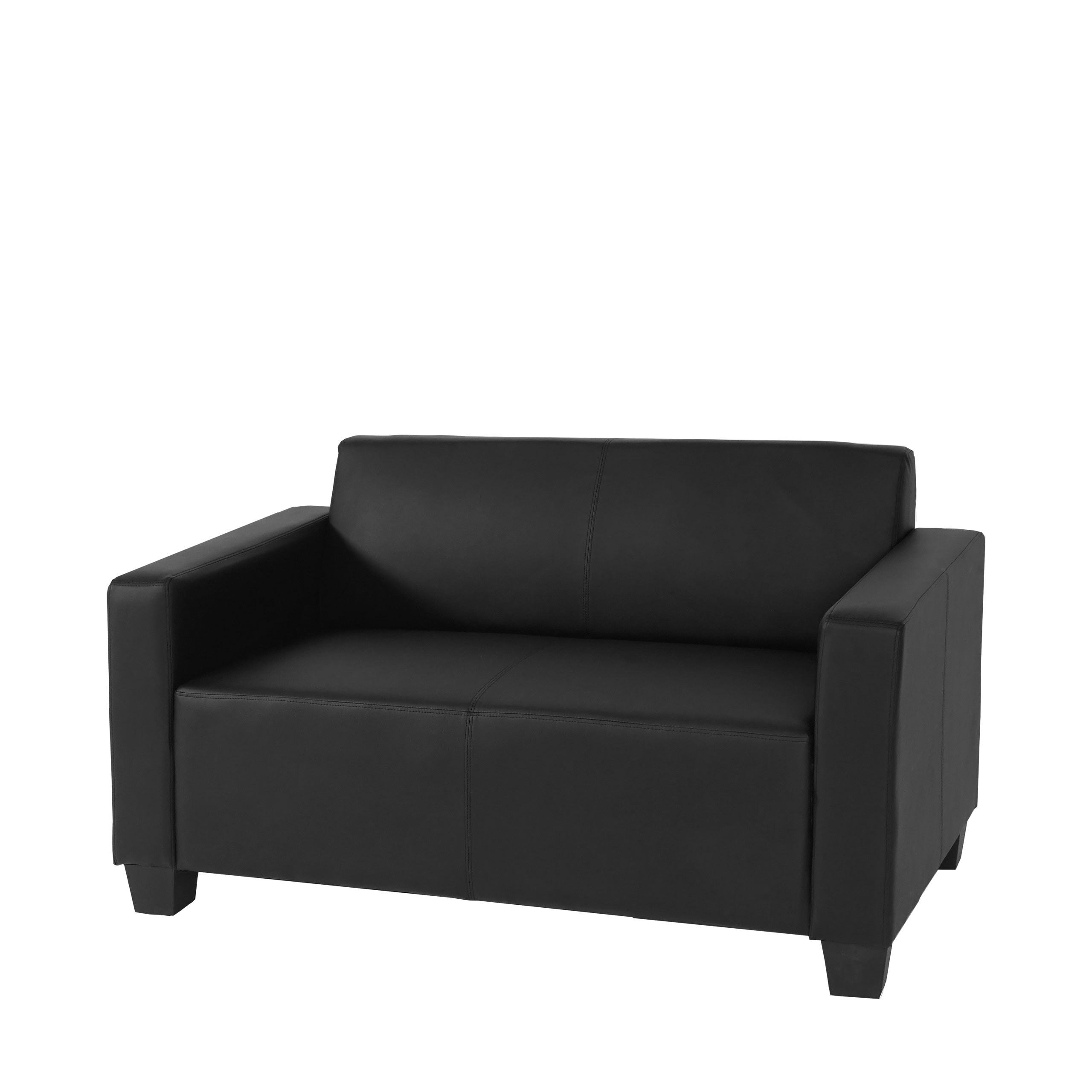 2er Sofa Couch Moncalieri Loungesofa Kunstleder ~ schwarz - Bild 1