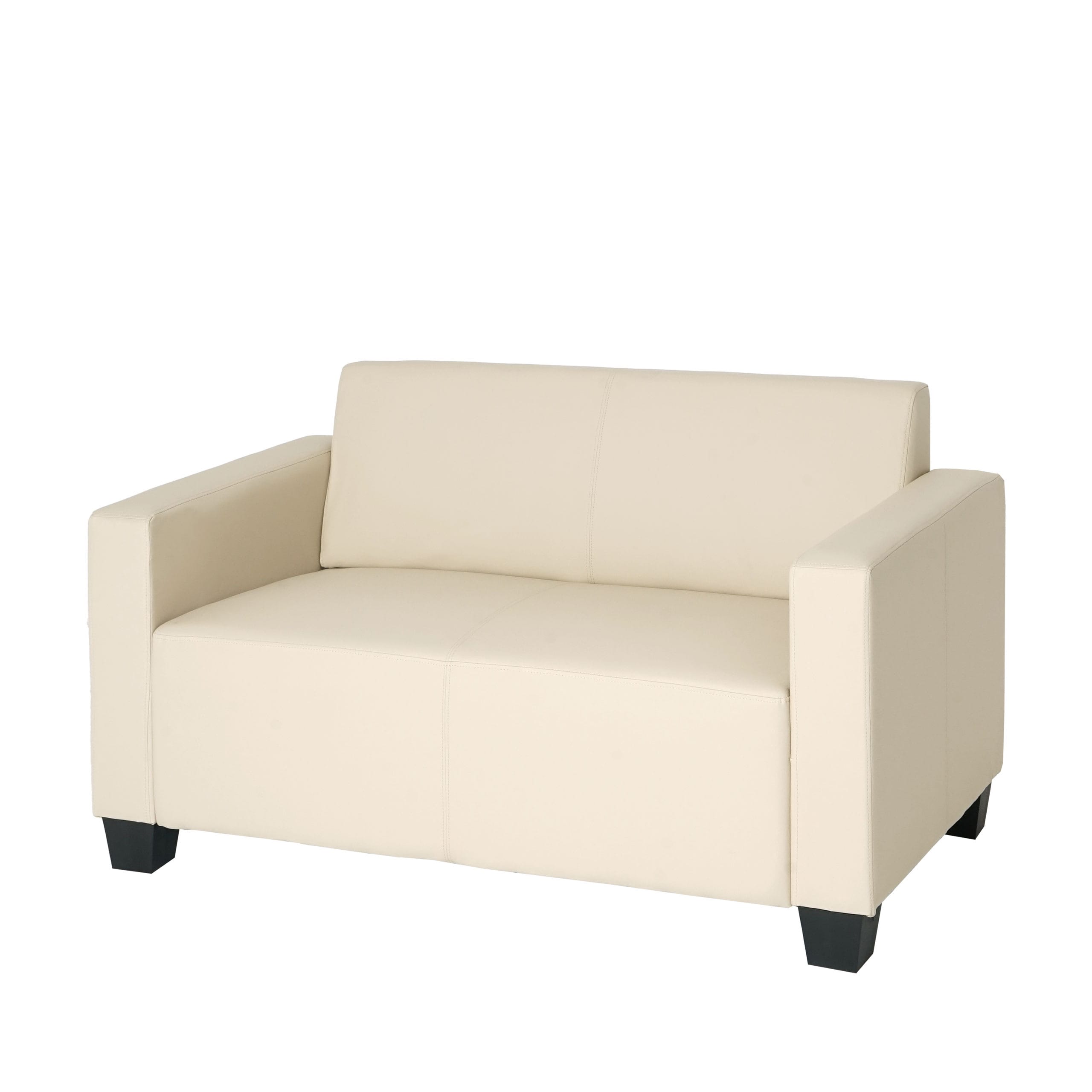 2er Sofa Couch Moncalieri Loungesofa Kunstleder ~ creme - Bild 1