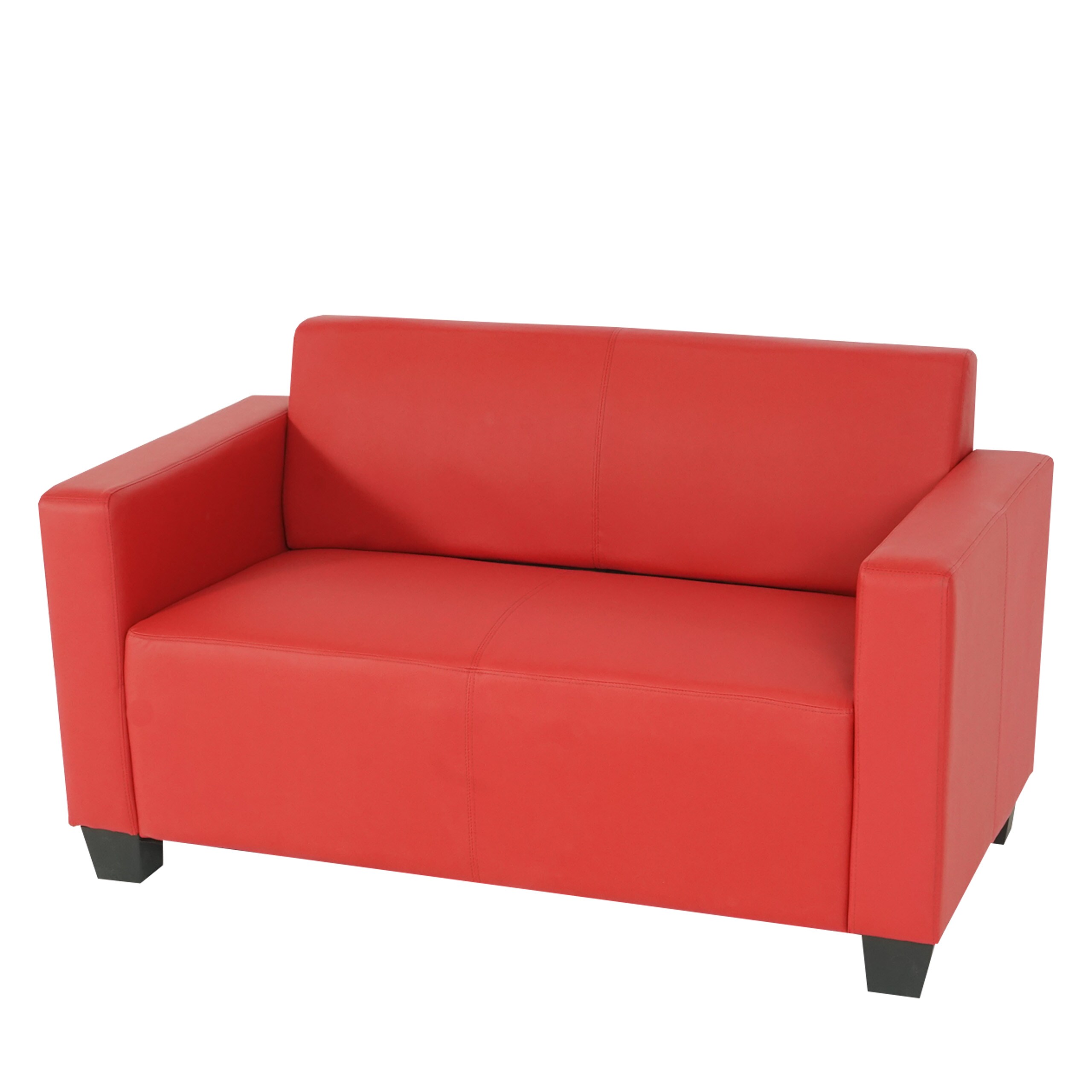 2er Sofa Couch Moncalieri Loungesofa Kunstleder ~ rot - Bild 1