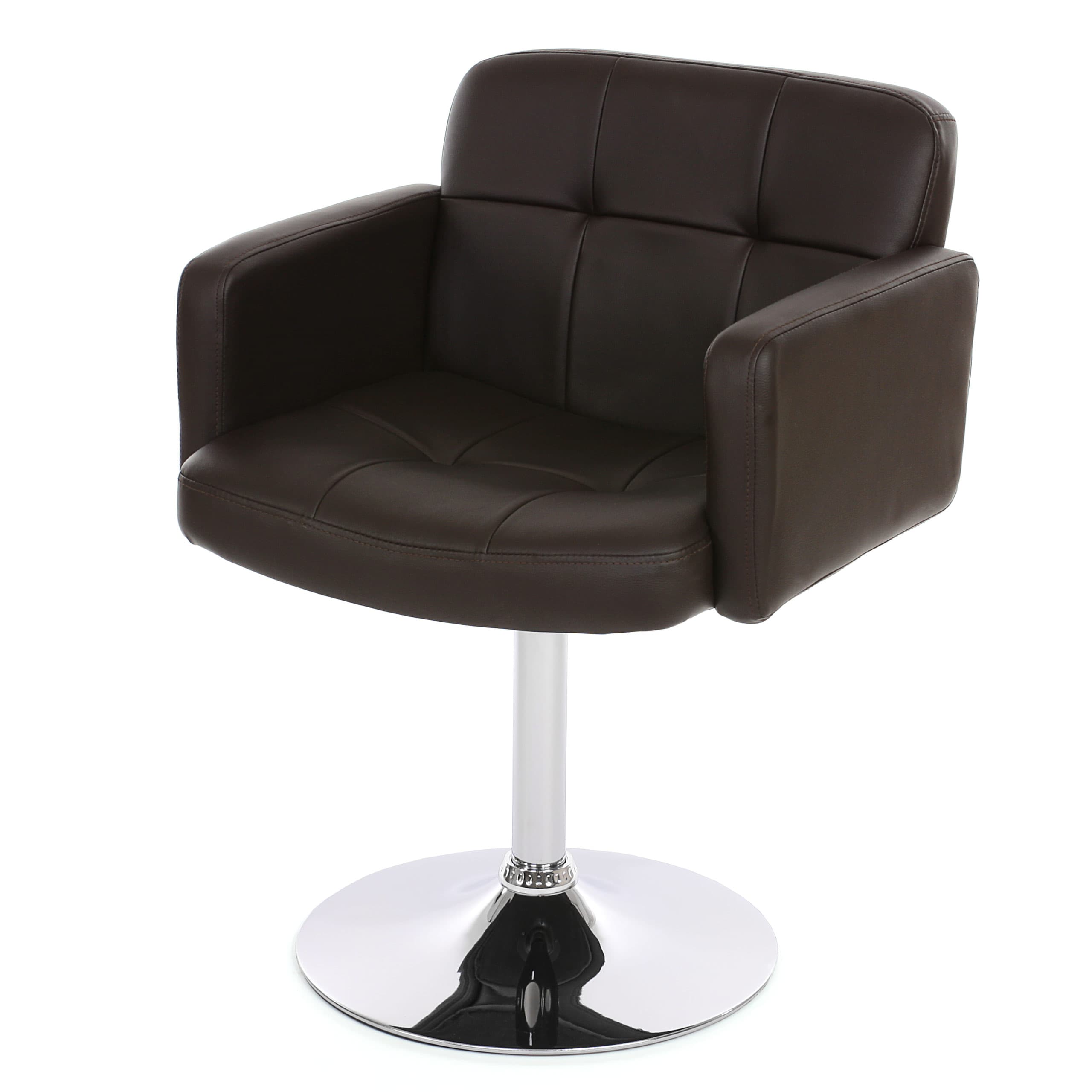 Esszimmerstuhl Houston, K&uuml;chenstuhl Drehstuhl Stuhl, Kunstleder Chrom ~ braun - Bild 1