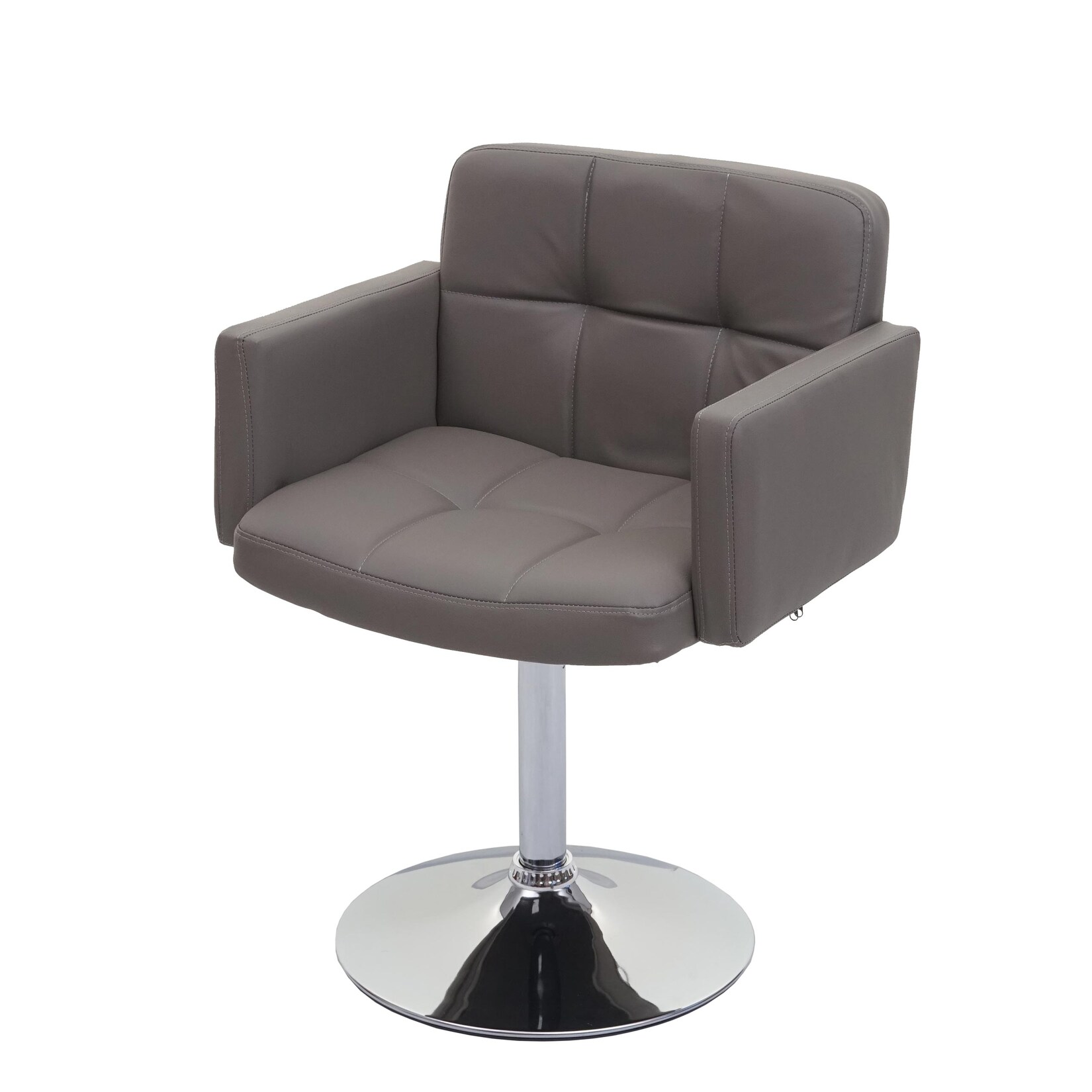 Esszimmerstuhl Houston, Küchenstuhl Drehstuhl Stuhl, Kunstleder Chrom ~ taupe-grau | 04057651469928