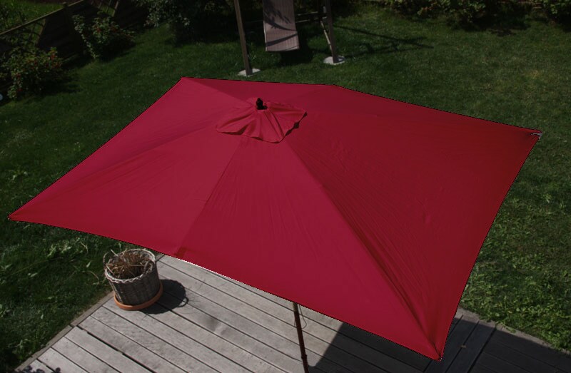 Sonnenschirm Lissabon, Gartenschirm Marktschirm, 2x3m Polyester/Holz 6kg ~ bordeaux | 04052826036646