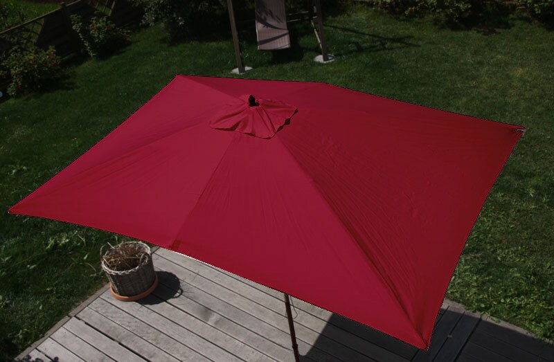 Sonnenschirm Lissabon, Gartenschirm Marktschirm, 2x3m Polyester/Holz 6kg ~ bordeaux