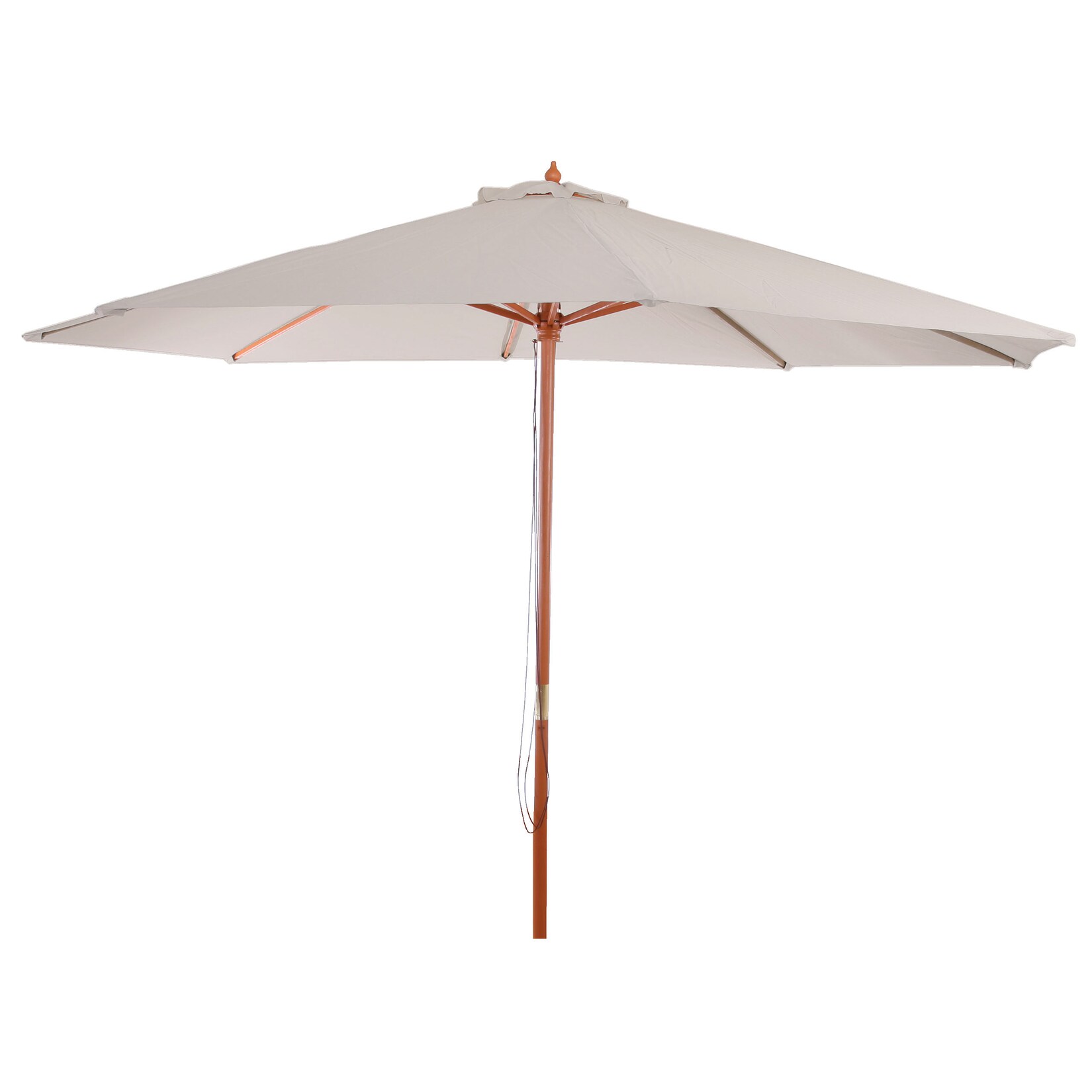 Sonnenschirm Lissabon, Gartenschirm Marktschirm, Ø 3,5m Polyester/Holz 7kg ~ creme