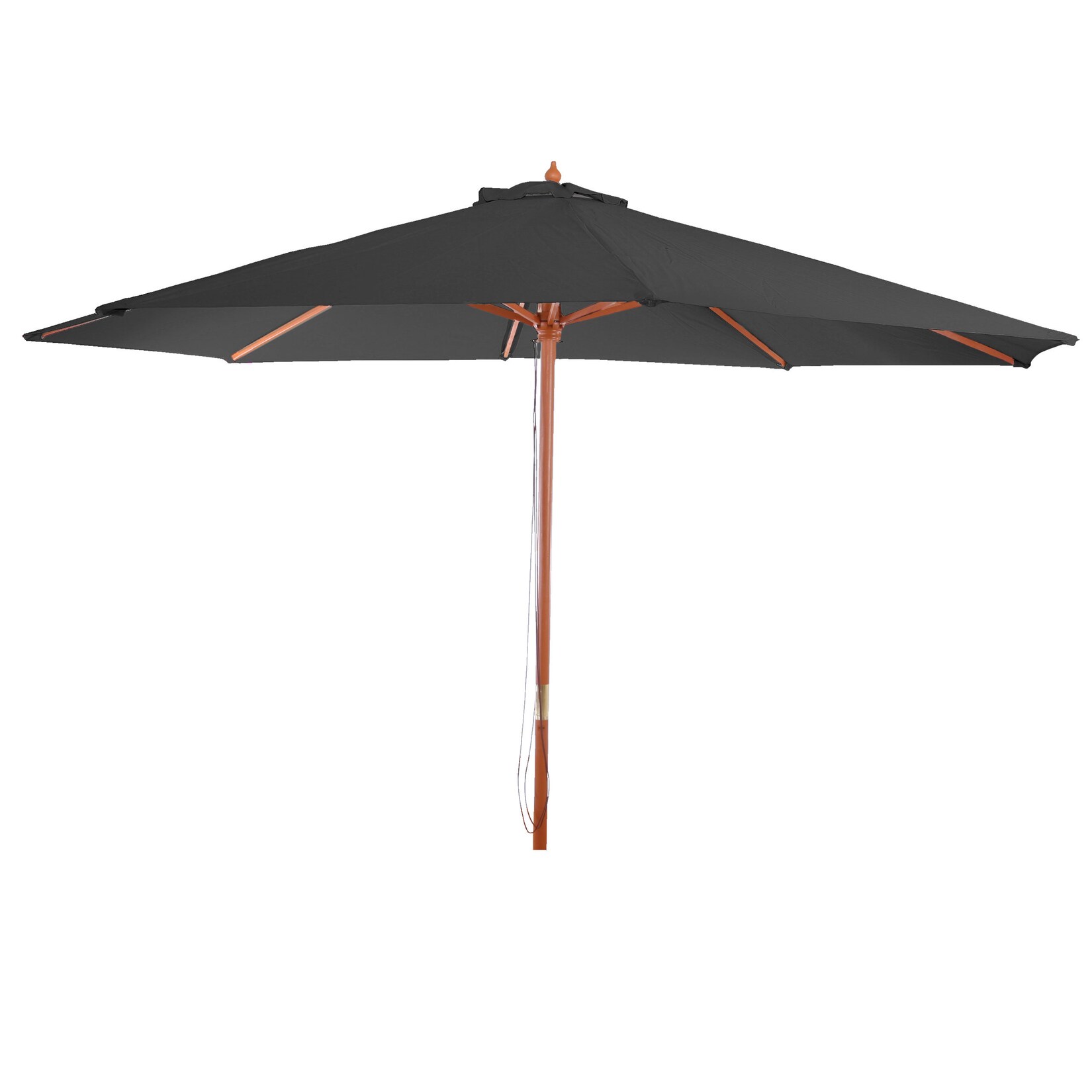 Sonnenschirm Lissabon, Gartenschirm Marktschirm, Ø 3,5m Polyester/Holz 7kg ~ anthrazit