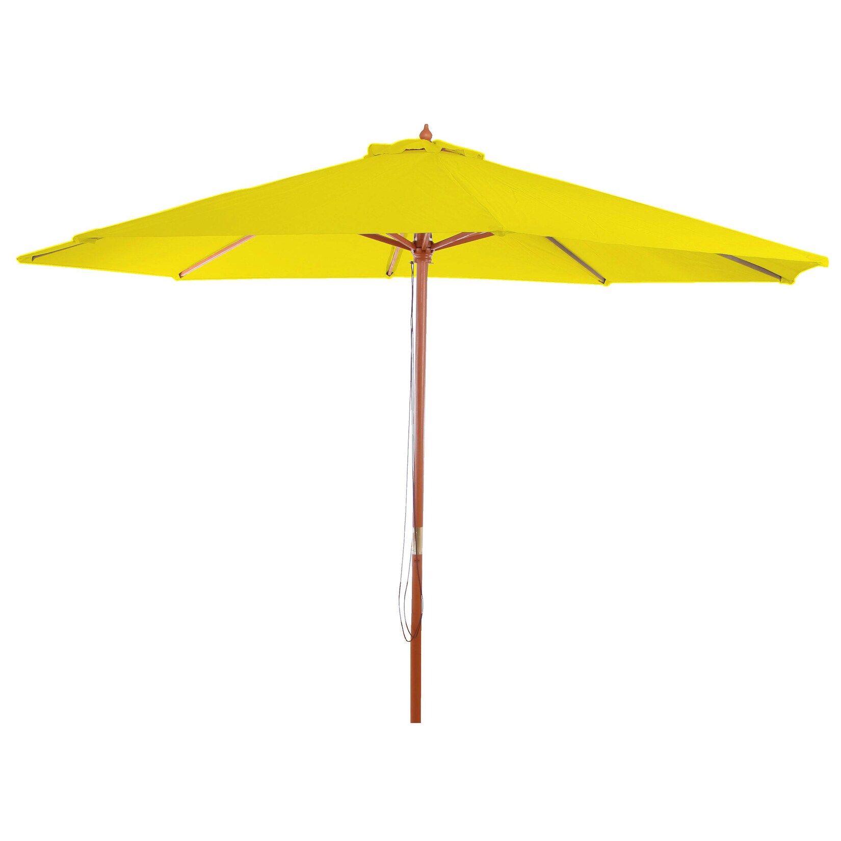 Sonnenschirm Lissabon, Gartenschirm Marktschirm, Ø 3,5m Polyester/Holz 7kg ~ gelb