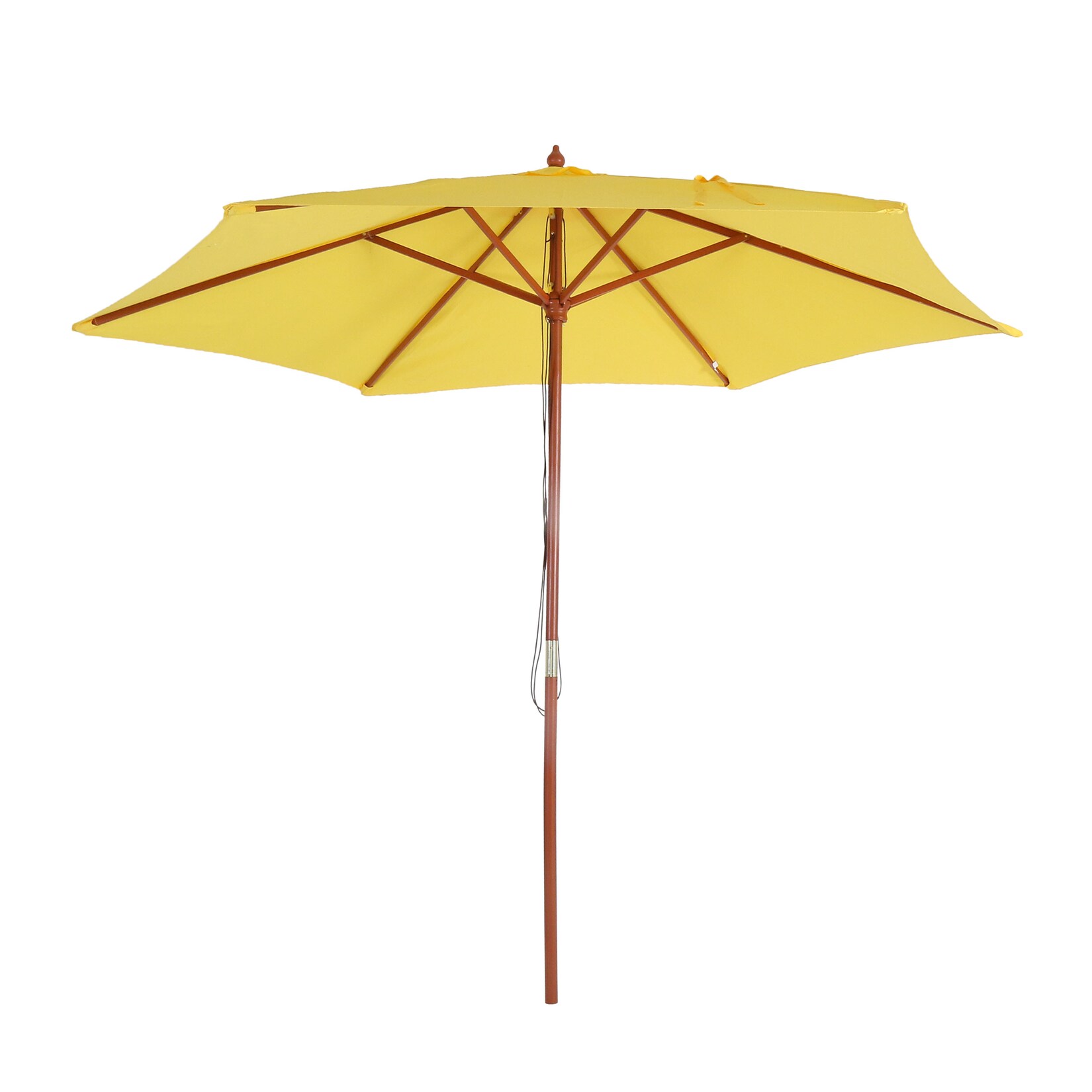 Sonnenschirm Lissabon, Gartenschirm Marktschirm, Ø 3m Polyester/Holz ~ gelb