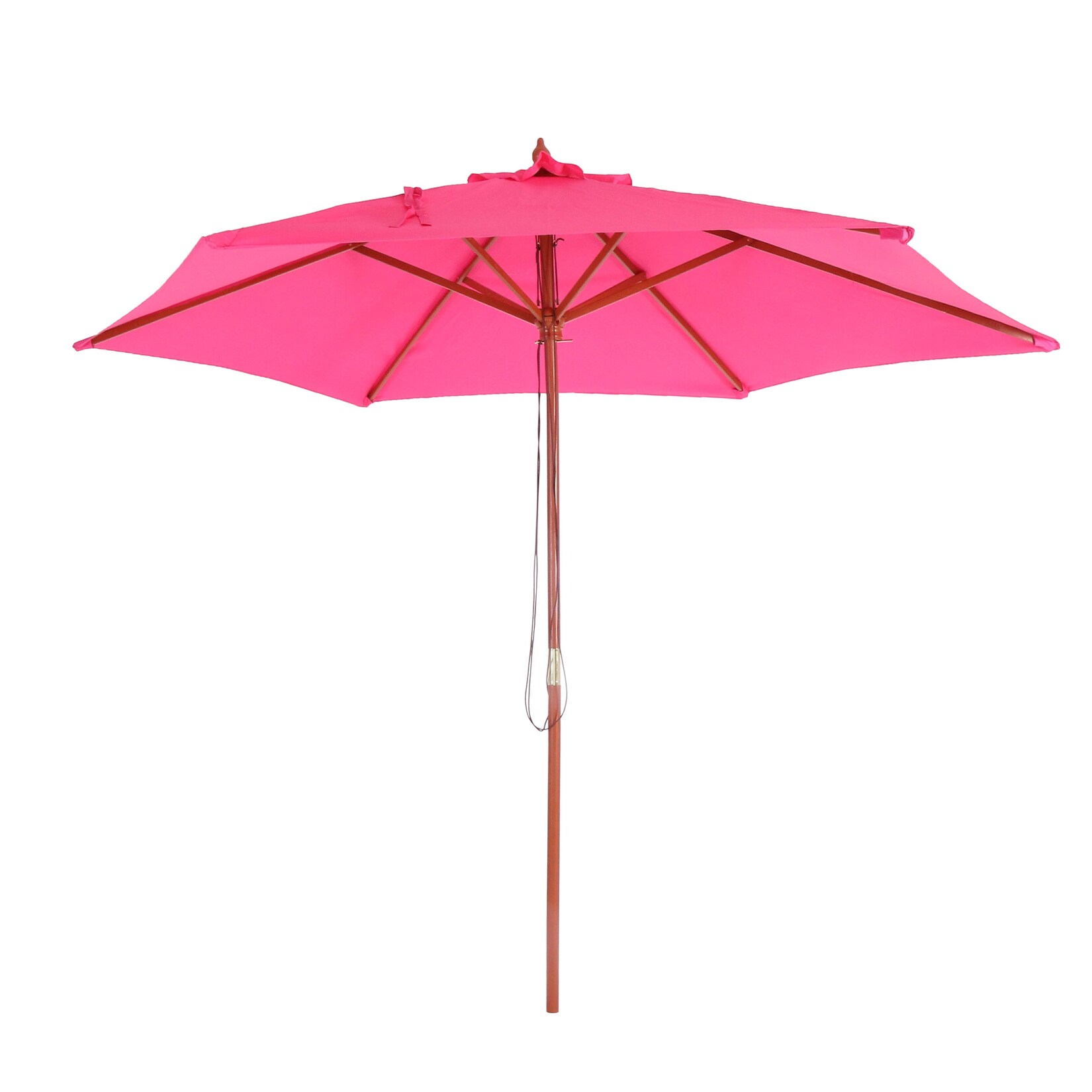 Sonnenschirm Lissabon, Gartenschirm Marktschirm, Ø 3m Polyester/Holz ~ pink