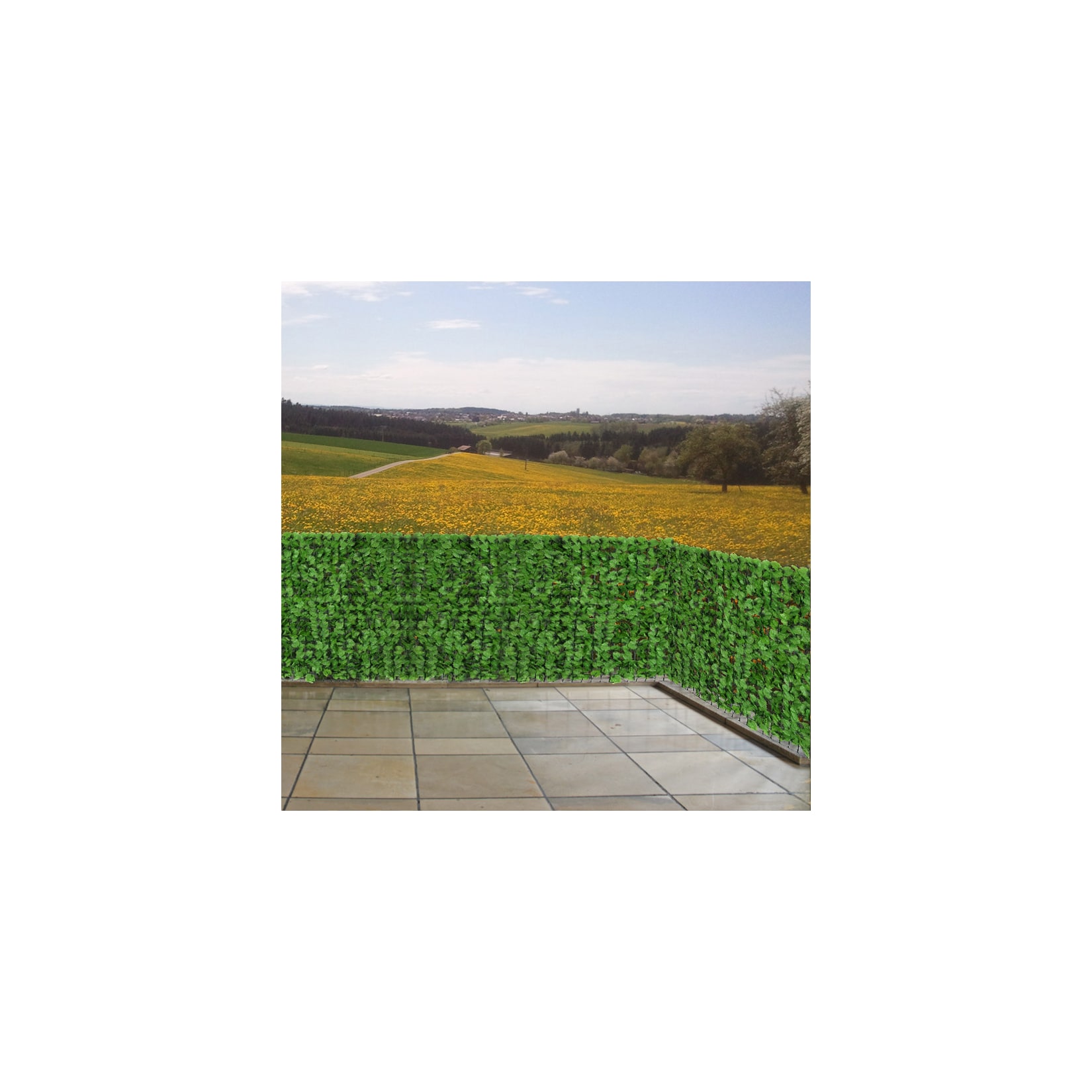 Blatt hell 300x100 cm Windschutz Sichtschutz für Balkon Terrasse Zaun 