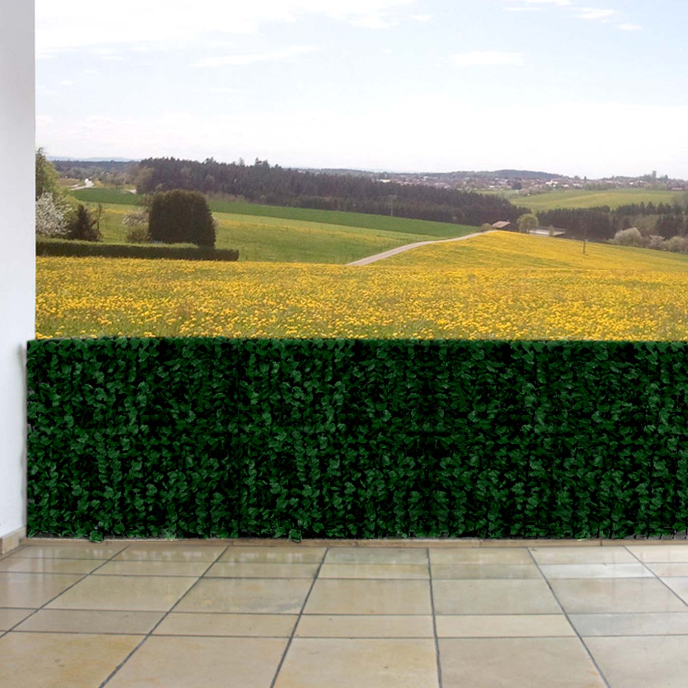 Balkonsichtschutz, Sichtschutz Windschutz Verkleidung f&uuml;r Balkon Terrasse Zaun ~ 300x100cm Blatt dunkel - Bild 1