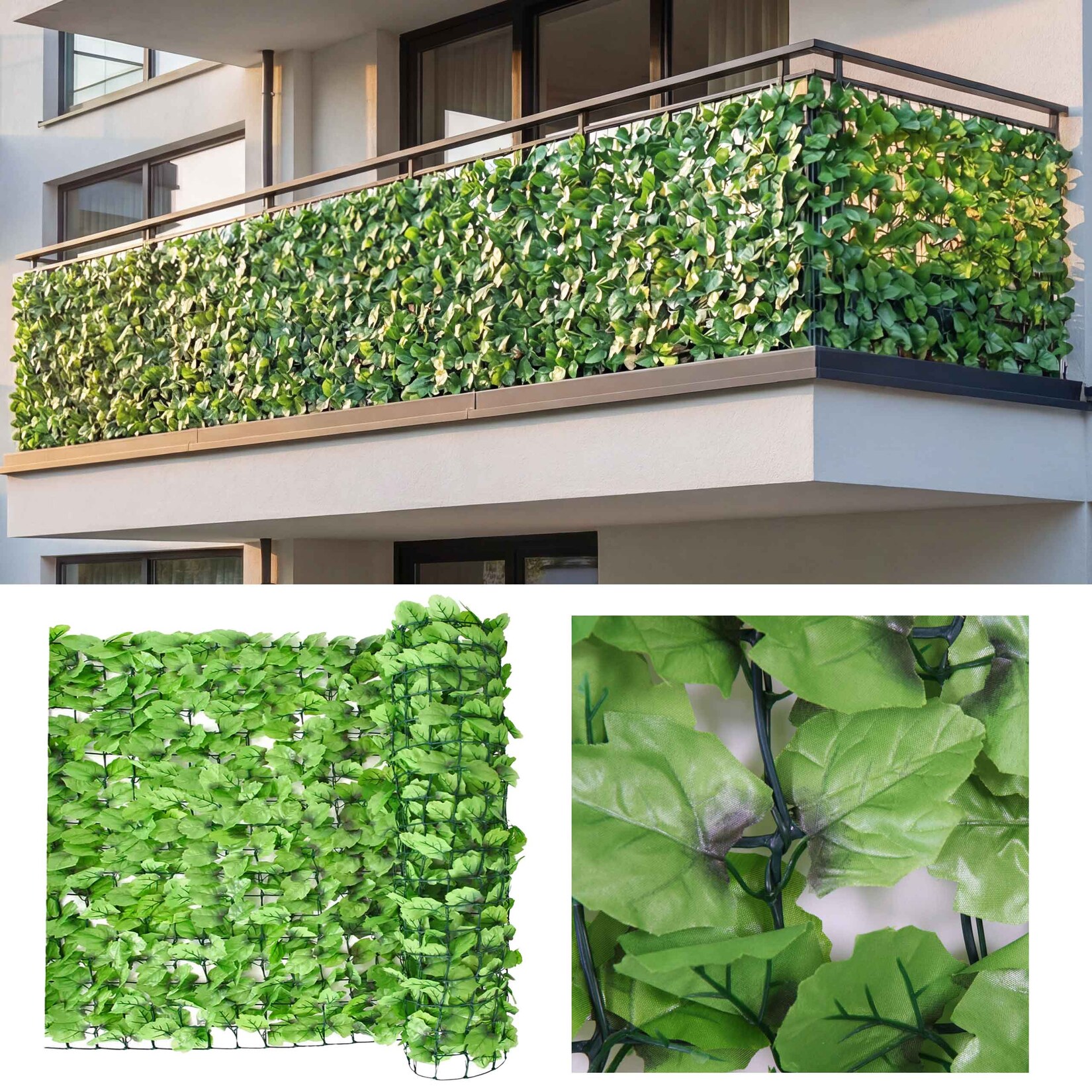 Balkonsichtschutz, Sichtschutz Windschutz Verkleidung für Balkon Terrasse Zaun ~ 500x100cm Blatt hel