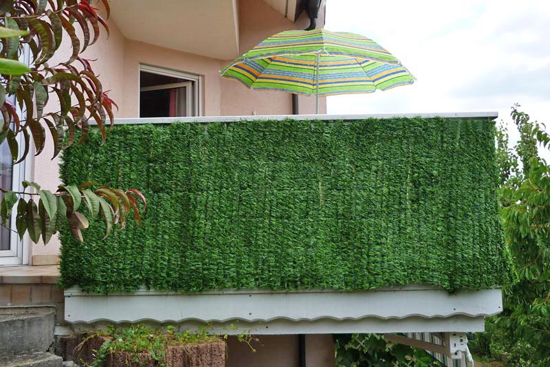 Balkonsichtschutz, Sichtschutz Windschutz Verkleidung f&uuml;r Balkon Terrasse Zaun ~ 500x100cm Tanne hell - Bild 1