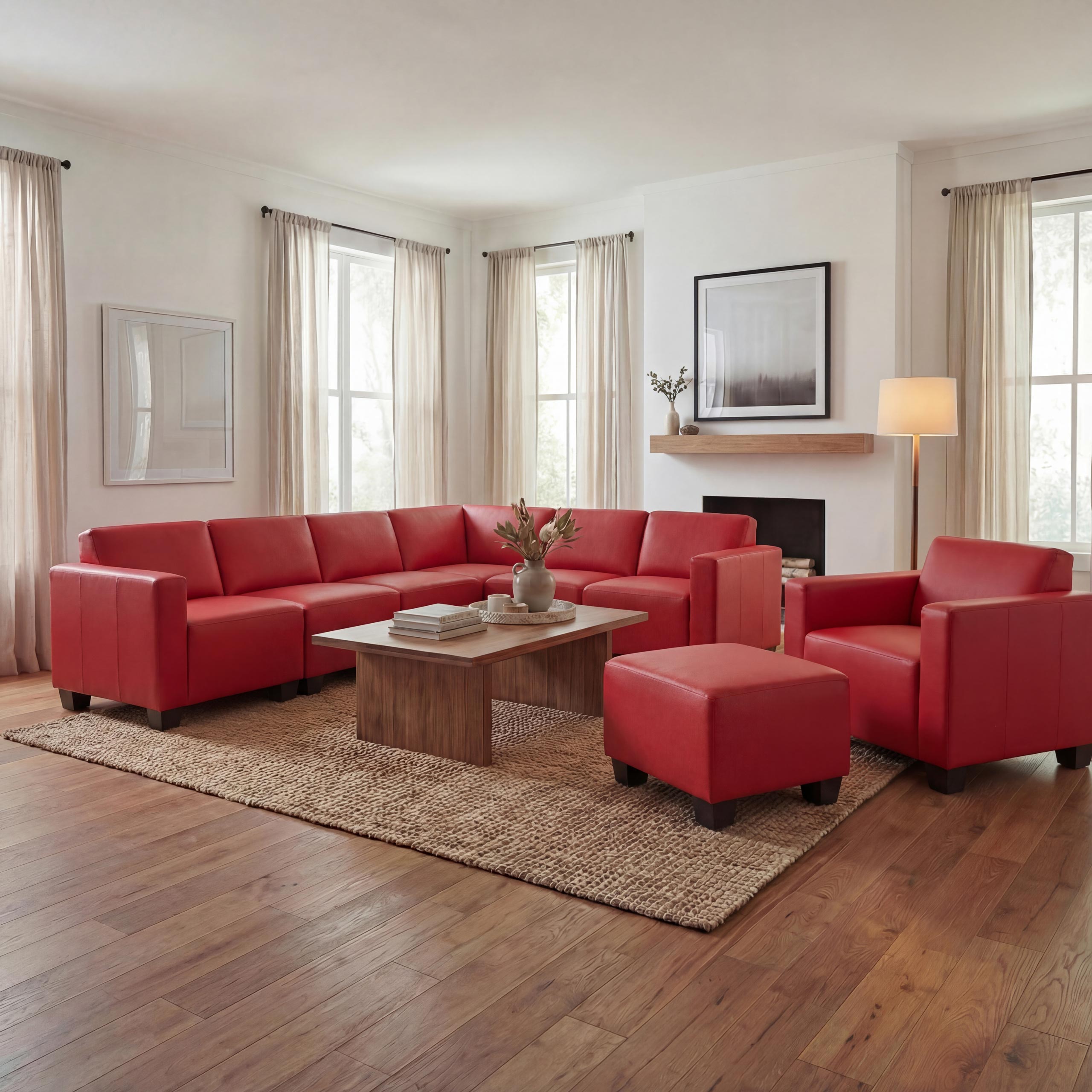 Couch-Garnitur Moncalieri 6-2 ~ rot - Bild 1