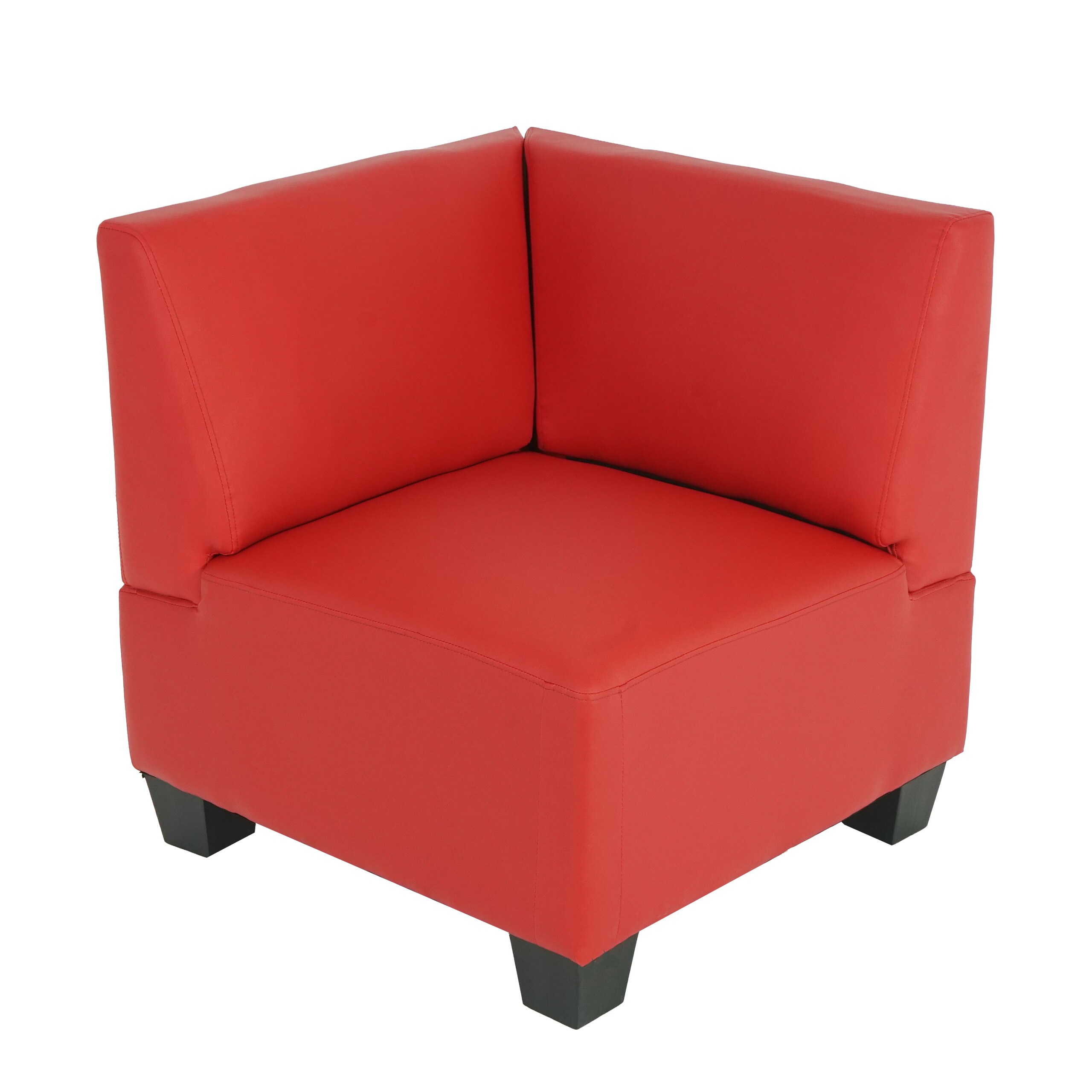 Modular Eckteil Moncalieri, Kunstleder ~ rot - Bild 1