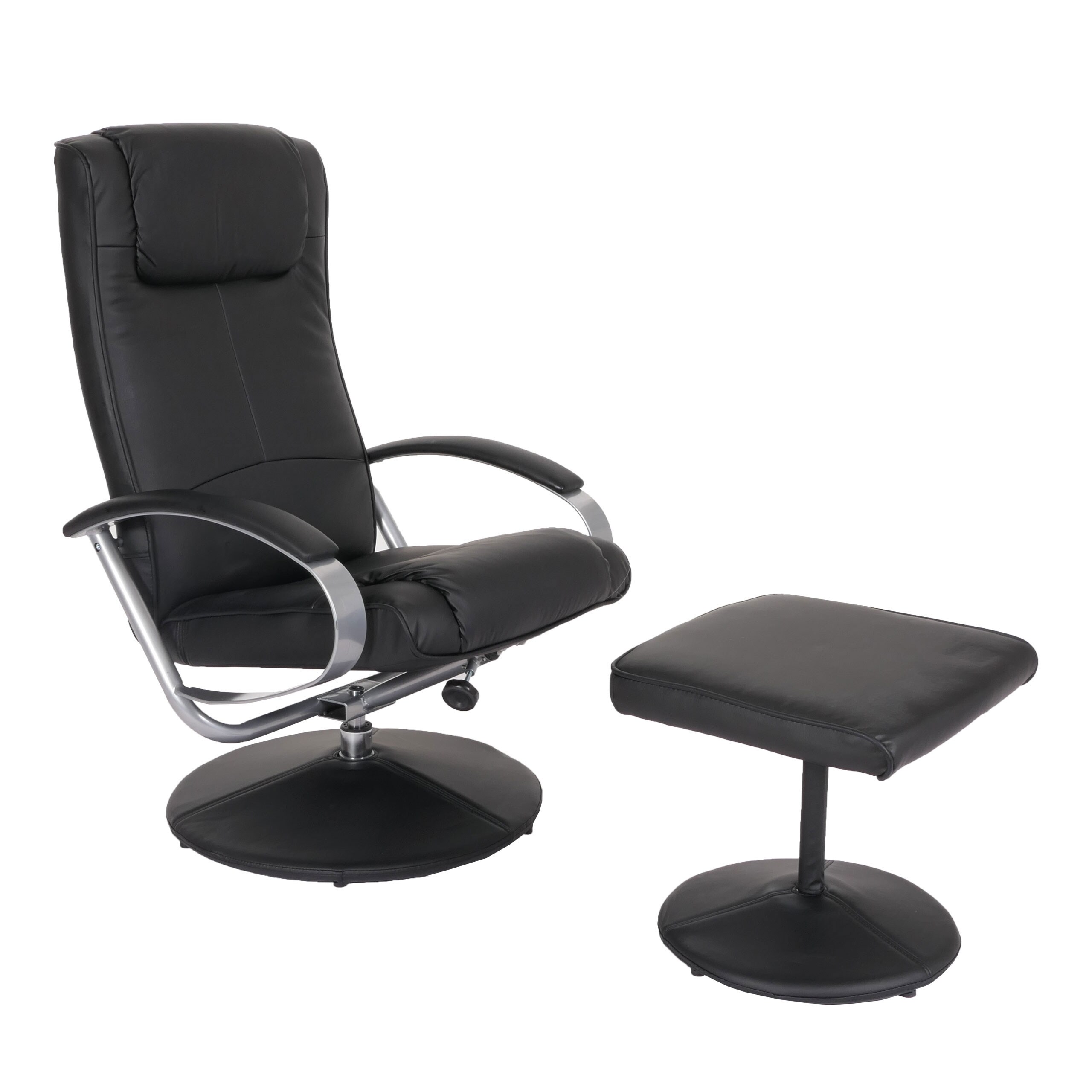 Relaxsessel Siena mit Hocker ~ schwarz - Bild 1