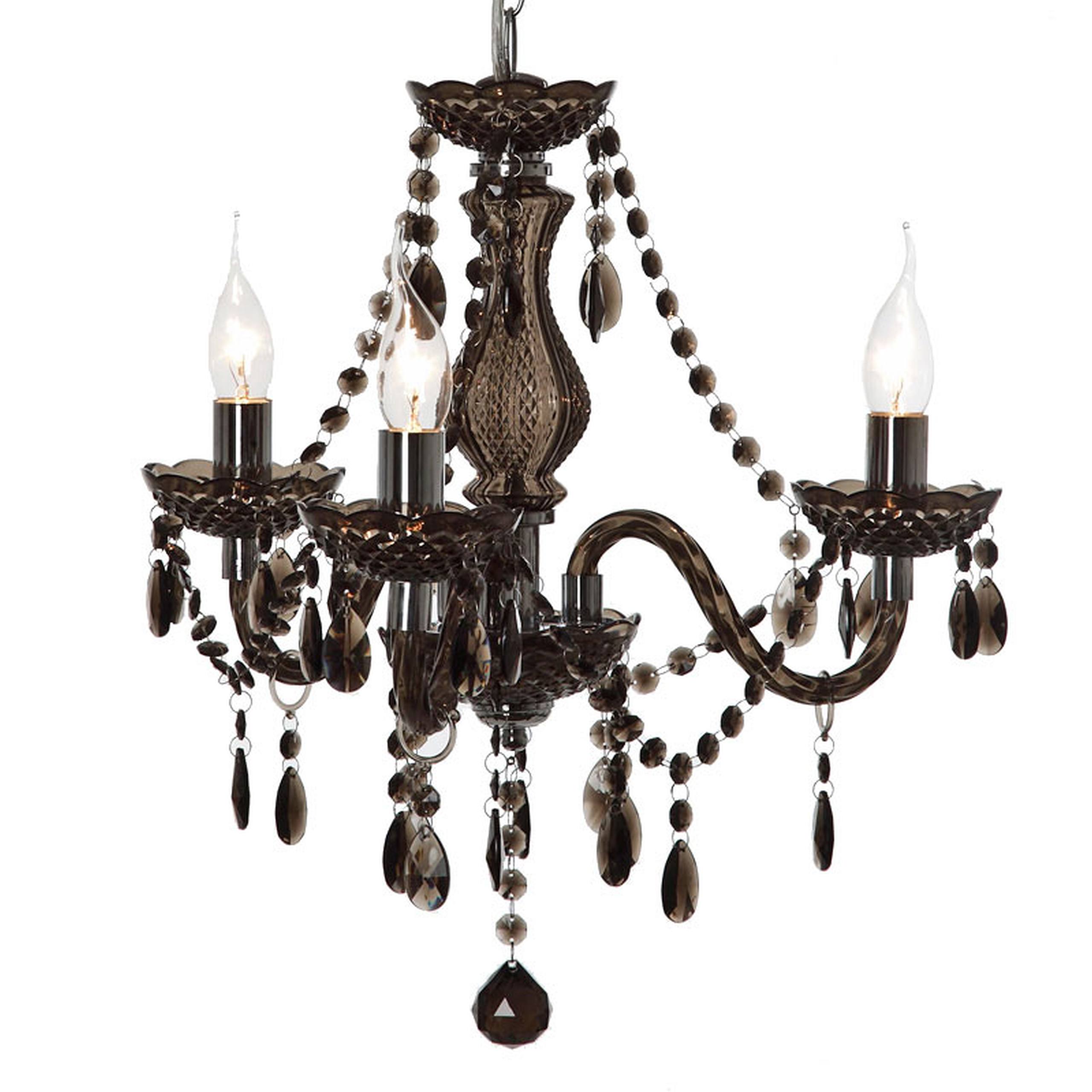 Reality Trio Acryl Kronleuchter L&uuml;ster, 3-flammig ~ schwarz - Bild 1