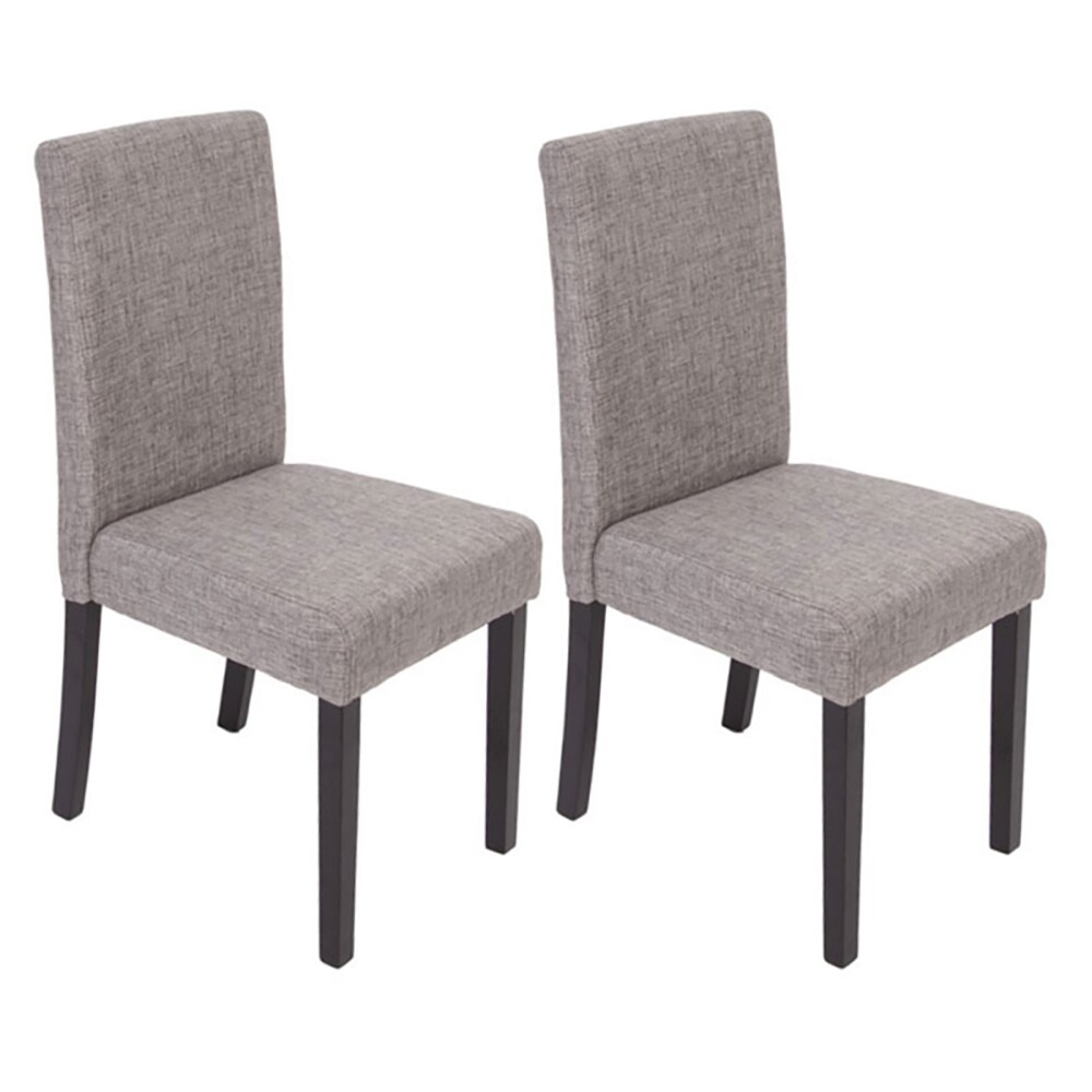 2er-Set Esszimmerstuhl Stuhl Küchenstuhl Littau ~ Textil, grau, dunkle Beine