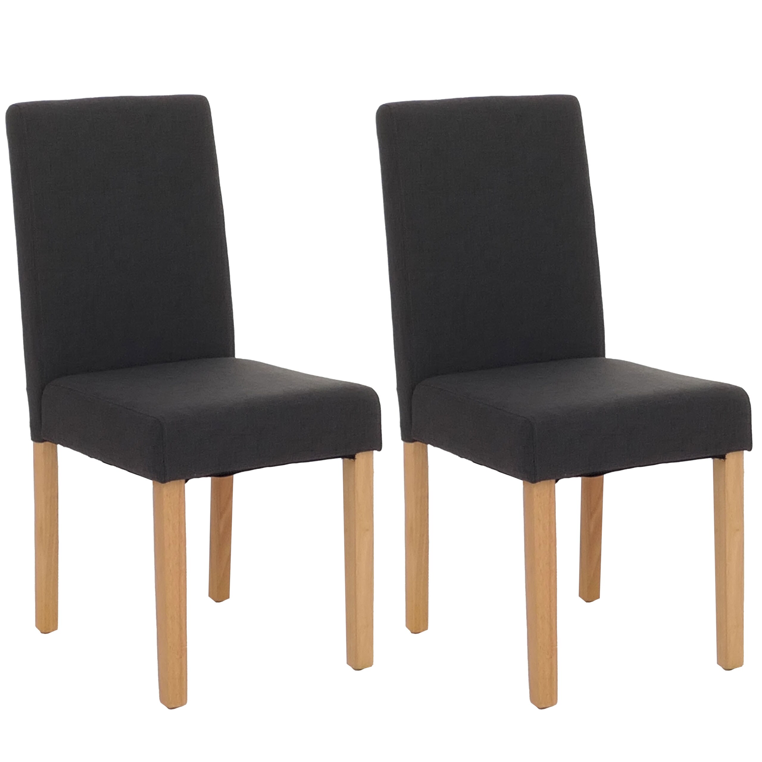 2er-Set Esszimmerstuhl Stuhl K&uuml;chenstuhl Littau ~ Textil, schwarz, helle Beine - Bild 1