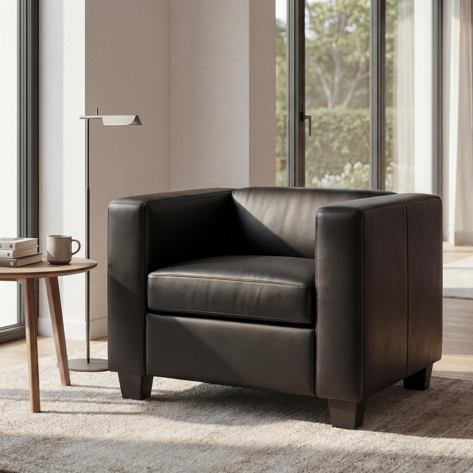 Sessel Lille ~ Leder, schwarz