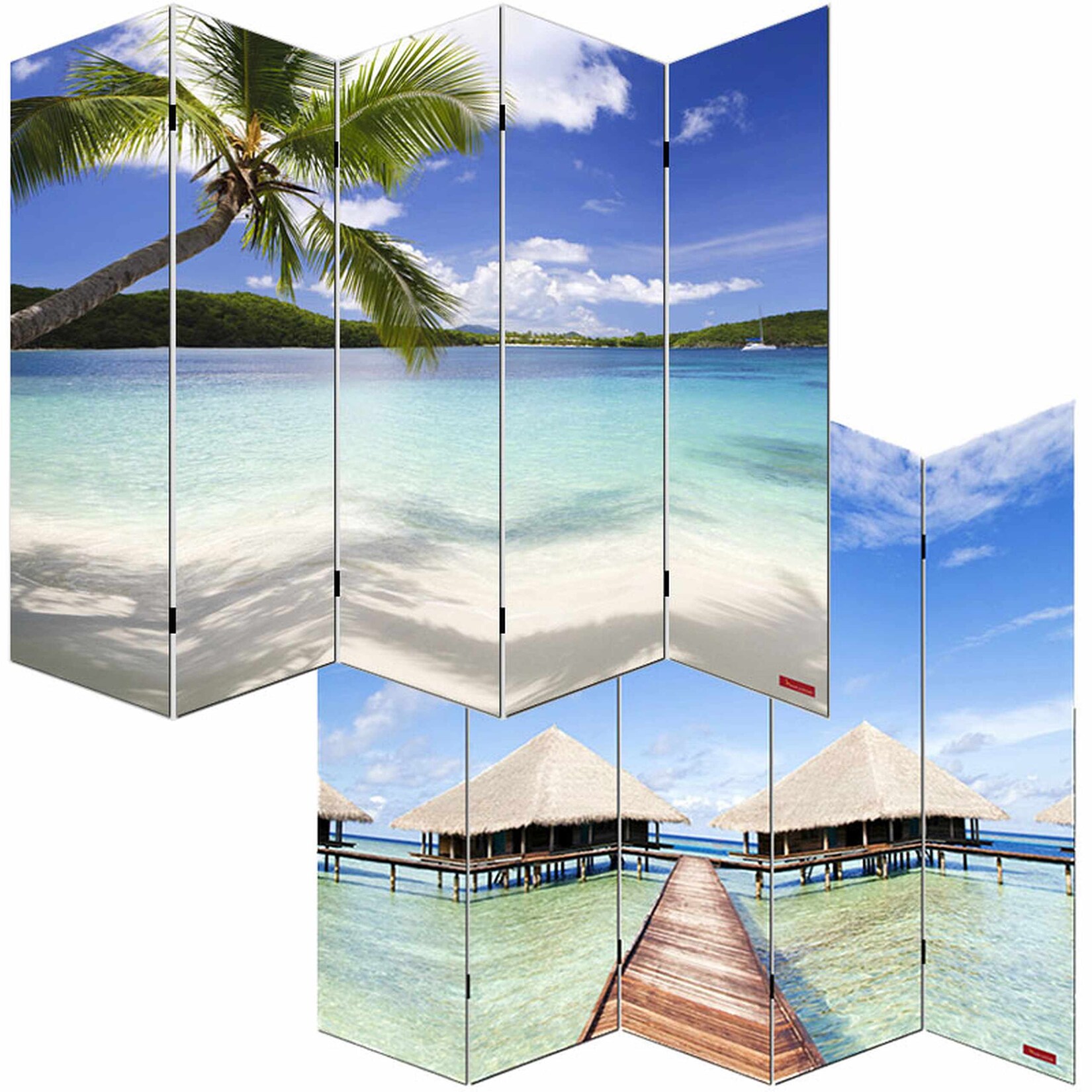 Foto-Paravent Paravent Raumteiler Spanische Wand Bagheria 180x200cm, Strand