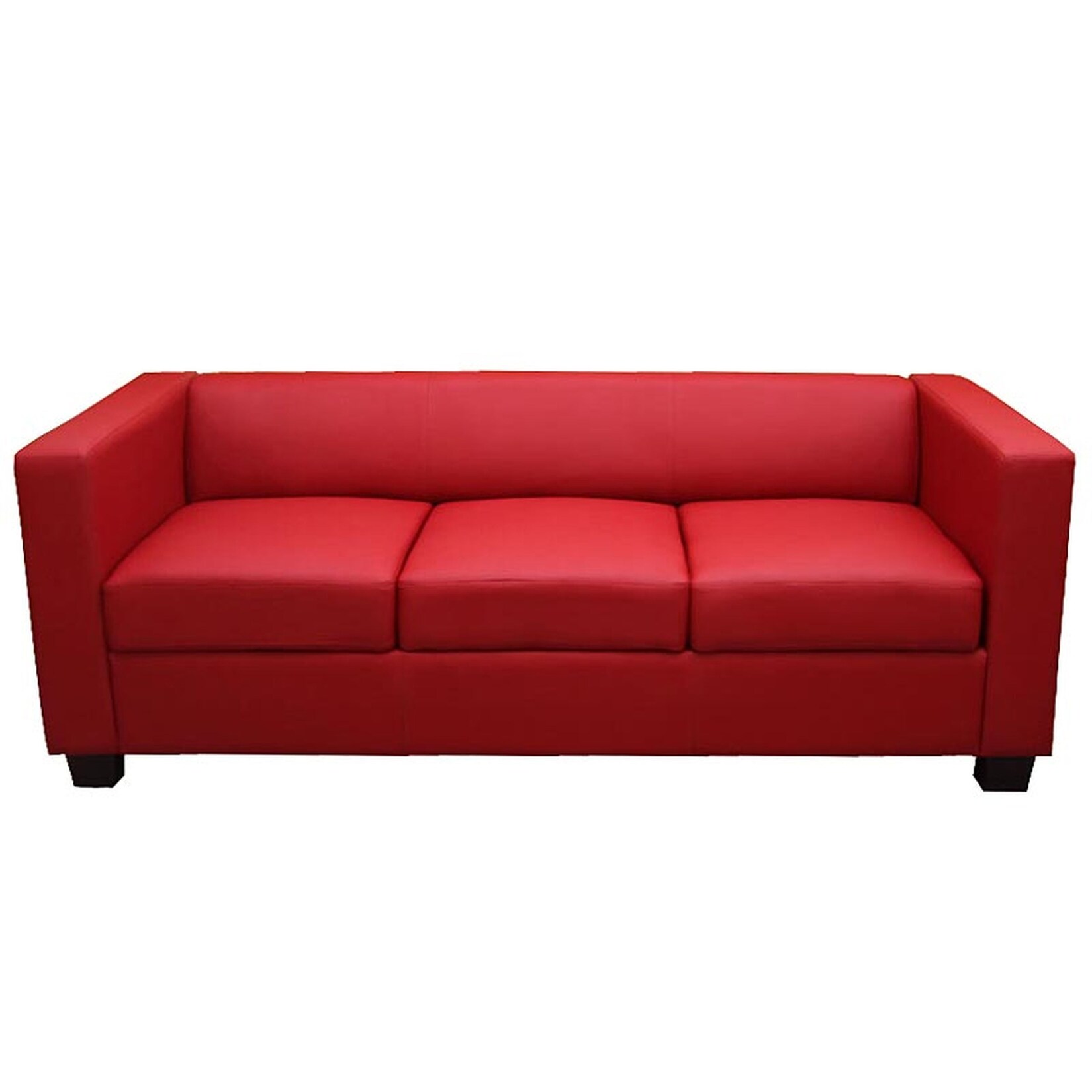 3er Sofa Lille, Kunstleder ~ rot