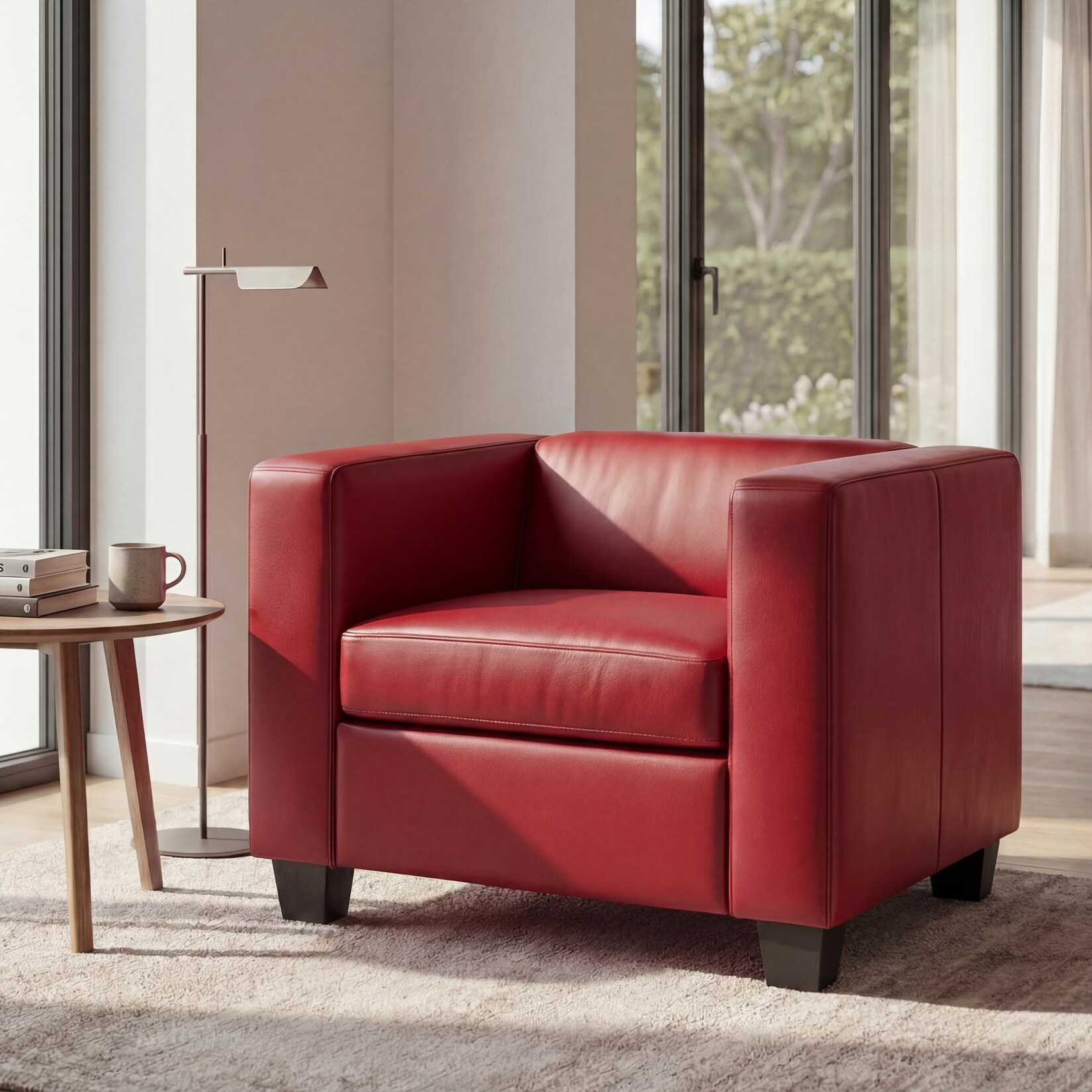 Sessel Loungesessel Lille ~ Kunstleder, rot