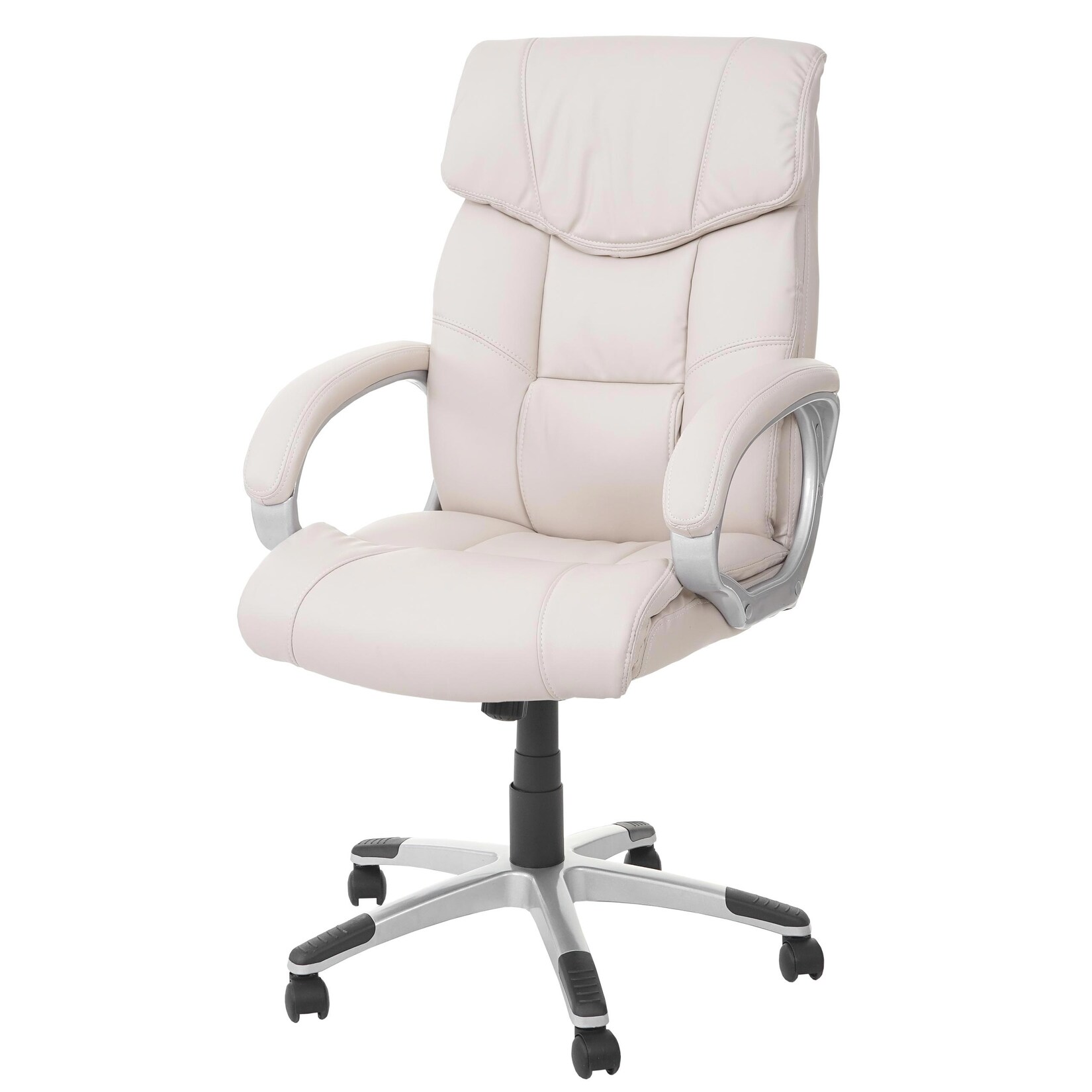 Bürostuhl MCW-A71, Chefsessel Drehstuhl, Kunstleder MVG-zertifiziert ~ creme
