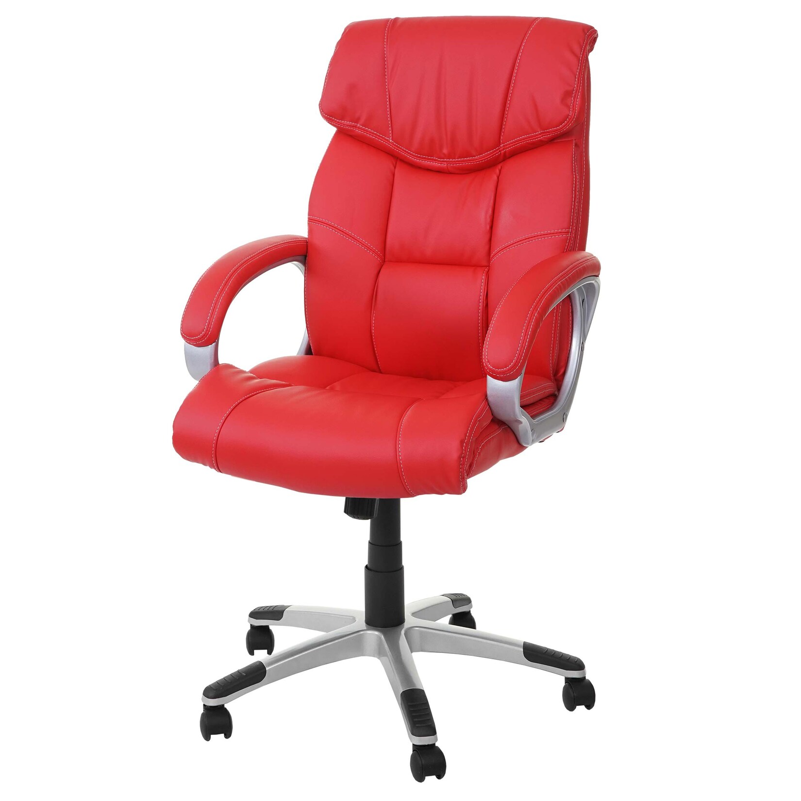 Bürostuhl MCW-A71, Chefsessel Drehstuhl, Kunstleder MVG-zertifiziert ~ rot