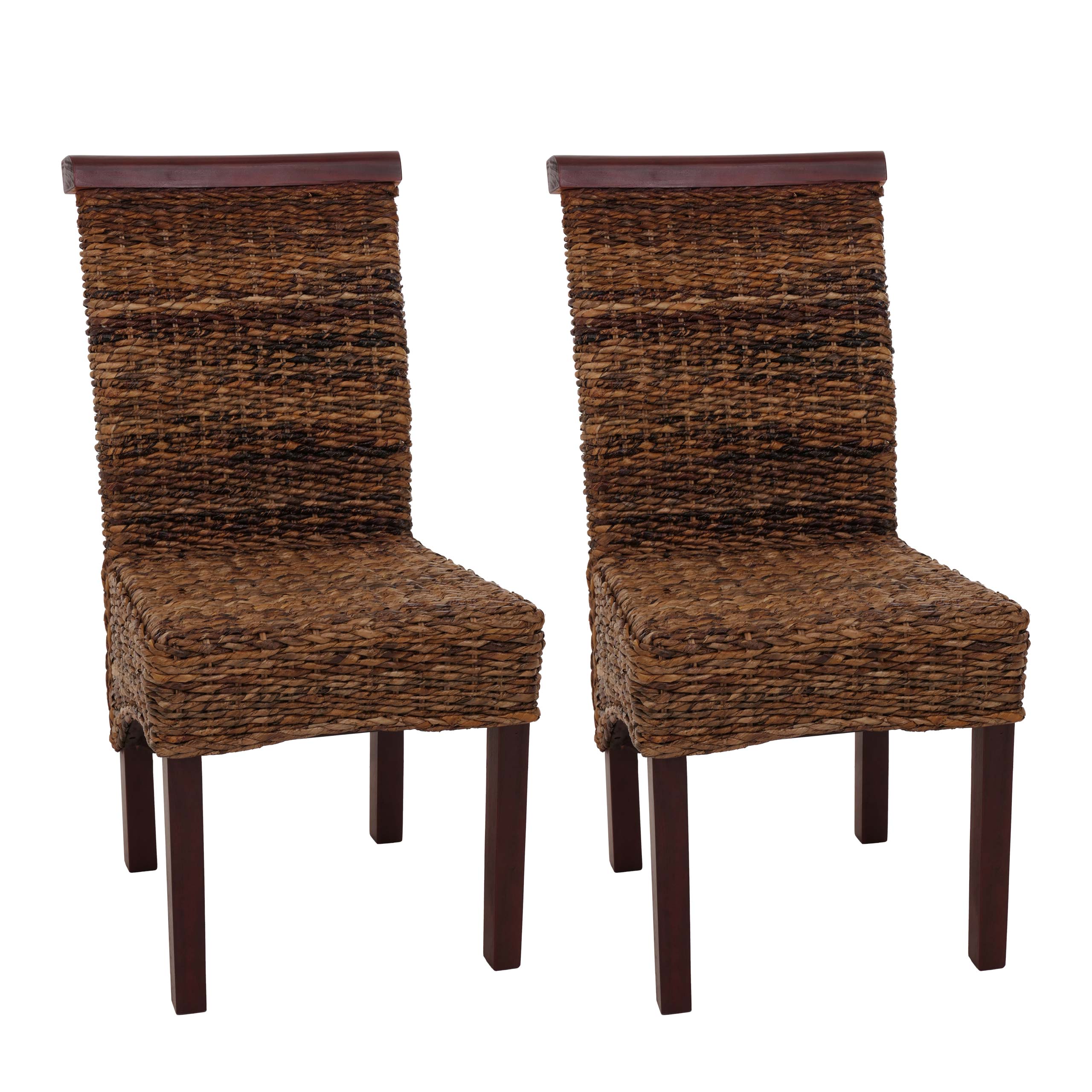 Esszimmerstuhl Acireale, Korbgeflecht (2er-Set) ~ hell, ohne Kissen - Bild 1