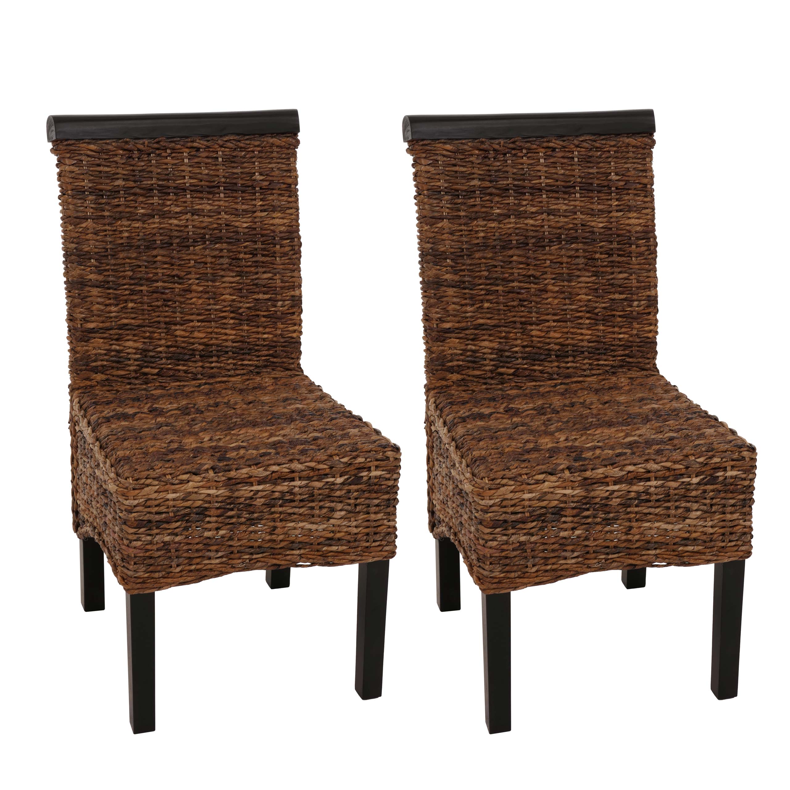 Esszimmerstuhl Acireale, Korbgeflecht (2er-Set) ~ dunkel, ohne Kissen - Bild 1