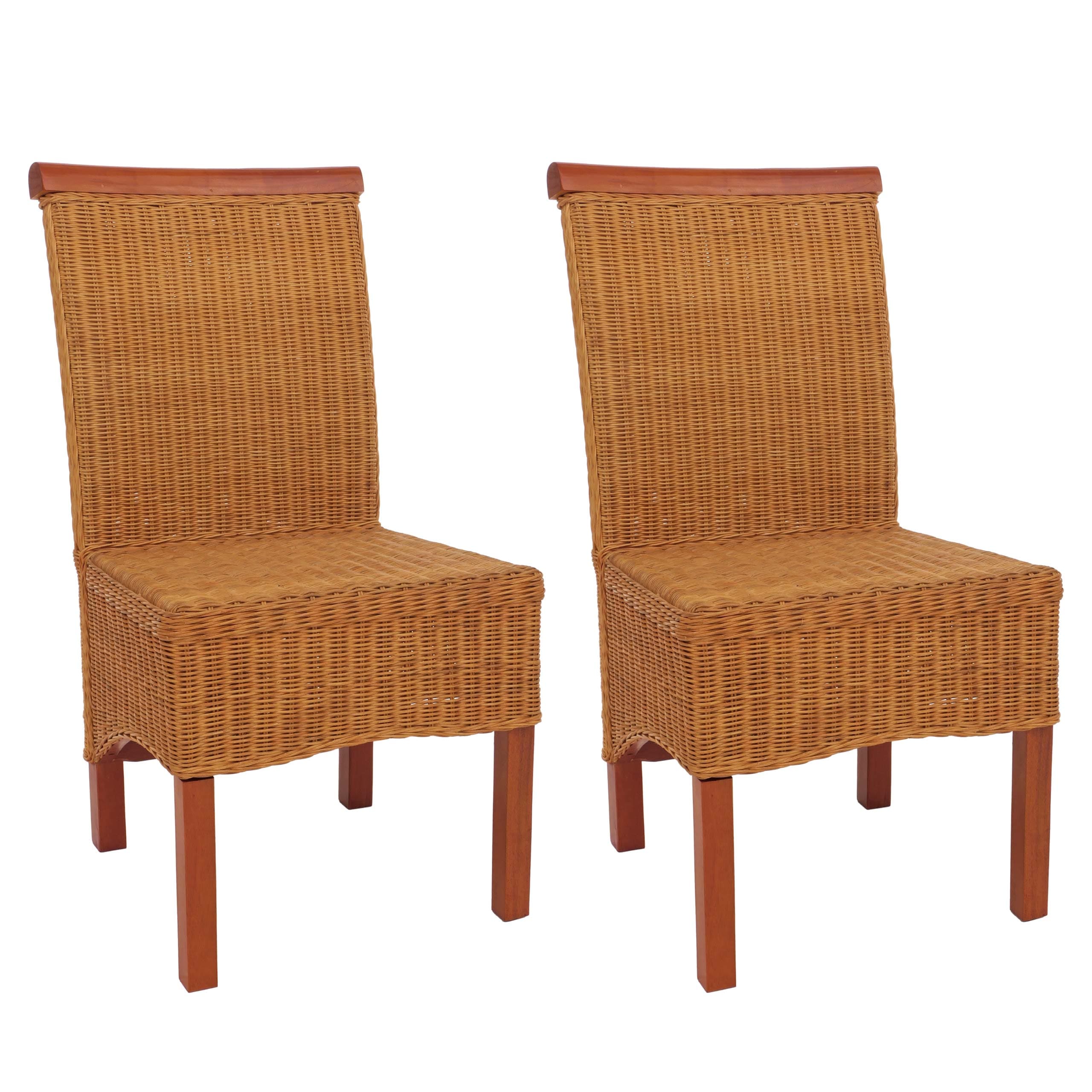 2er-Set Esszimmerstuhl Var, Korbgeflecht ~ ohne Sitzkissen - Bild 1