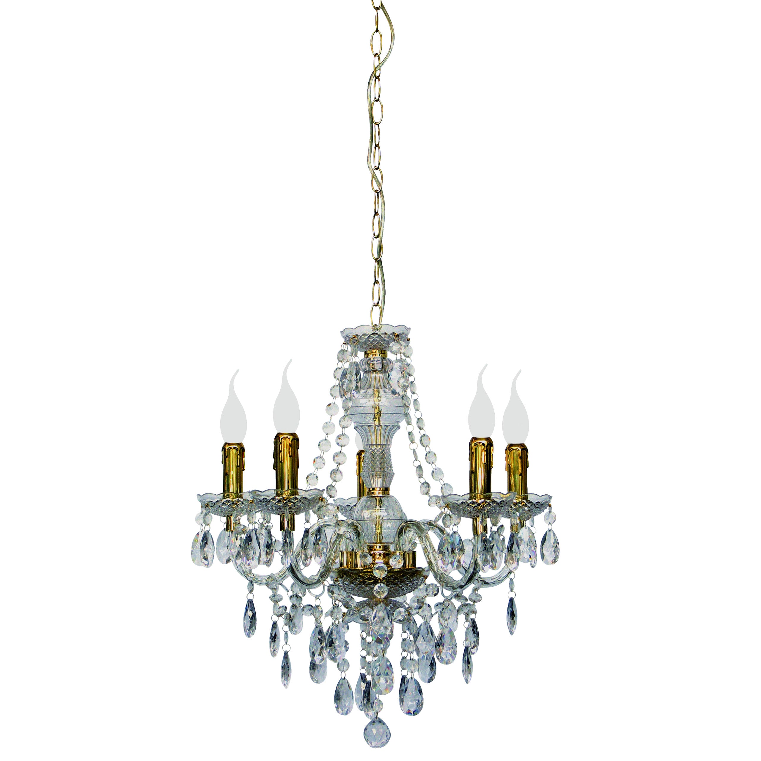 Reality Acryl Tarent Kronleuchter 5-flammig ~ messing - Bild 1