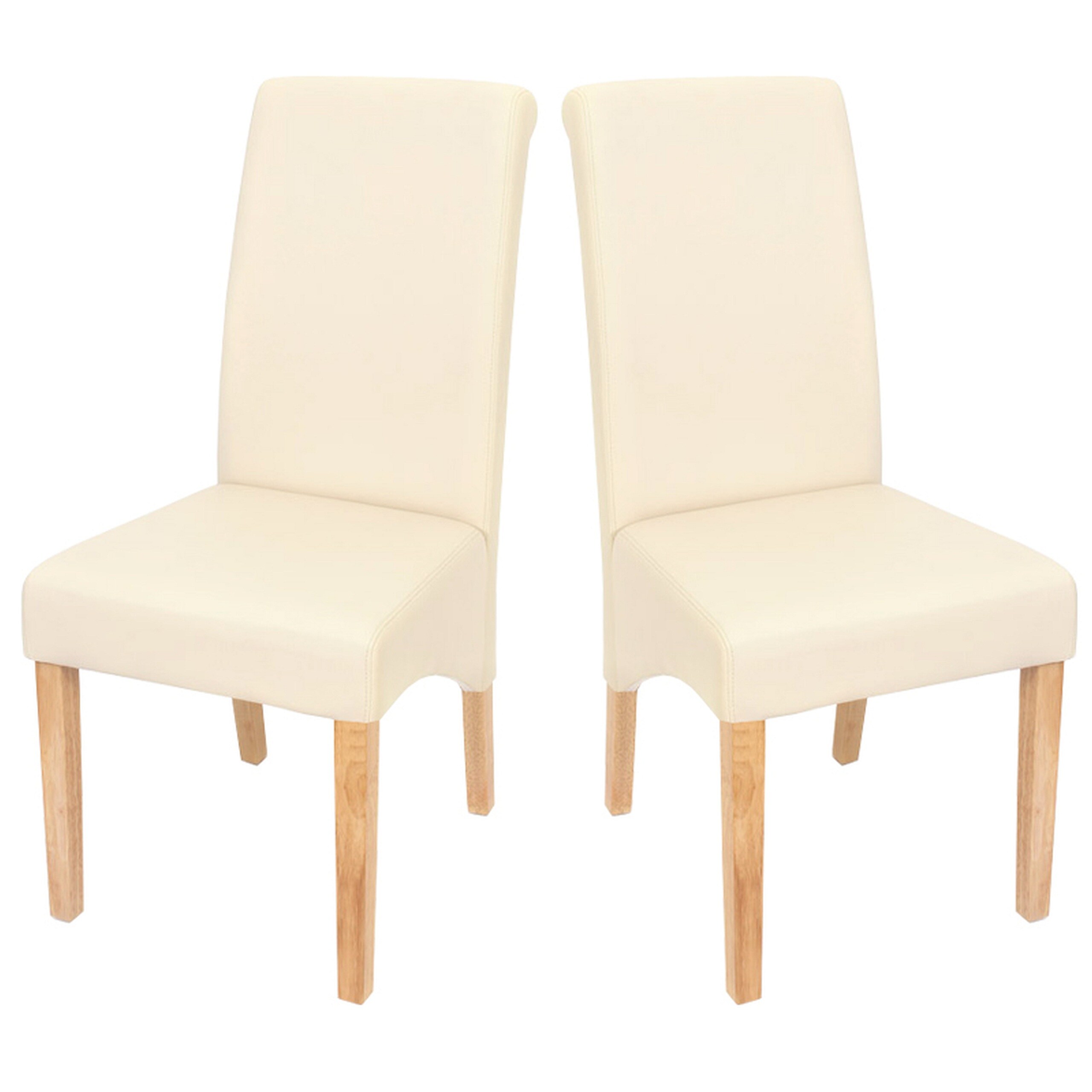 2er-Set Esszimmerstuhl Cesena ~ Kunstleder matt, creme, helle F&uuml;&szlig;e - Bild 1