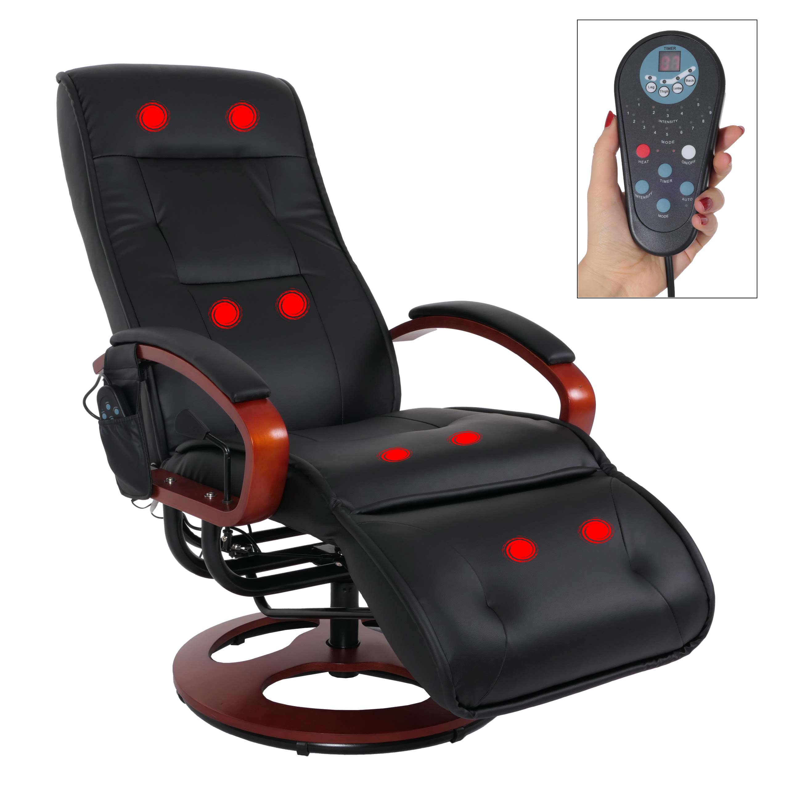 Relaxsessel Terni II mit Massage ~ Kunstleder, schwarz - Bild 1