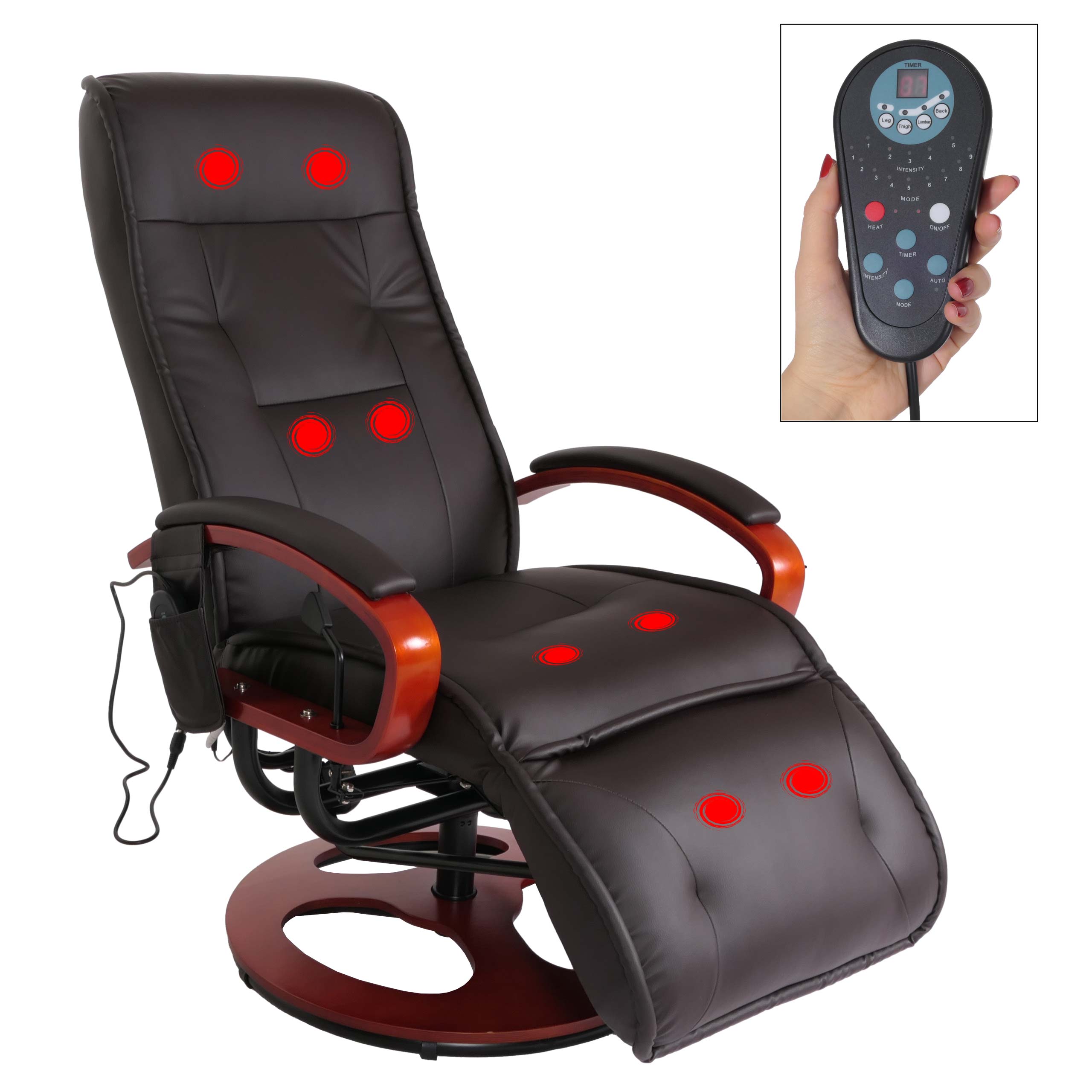 Relaxsessel Terni II mit Massage ~ Kunstleder, coffee - Bild 1