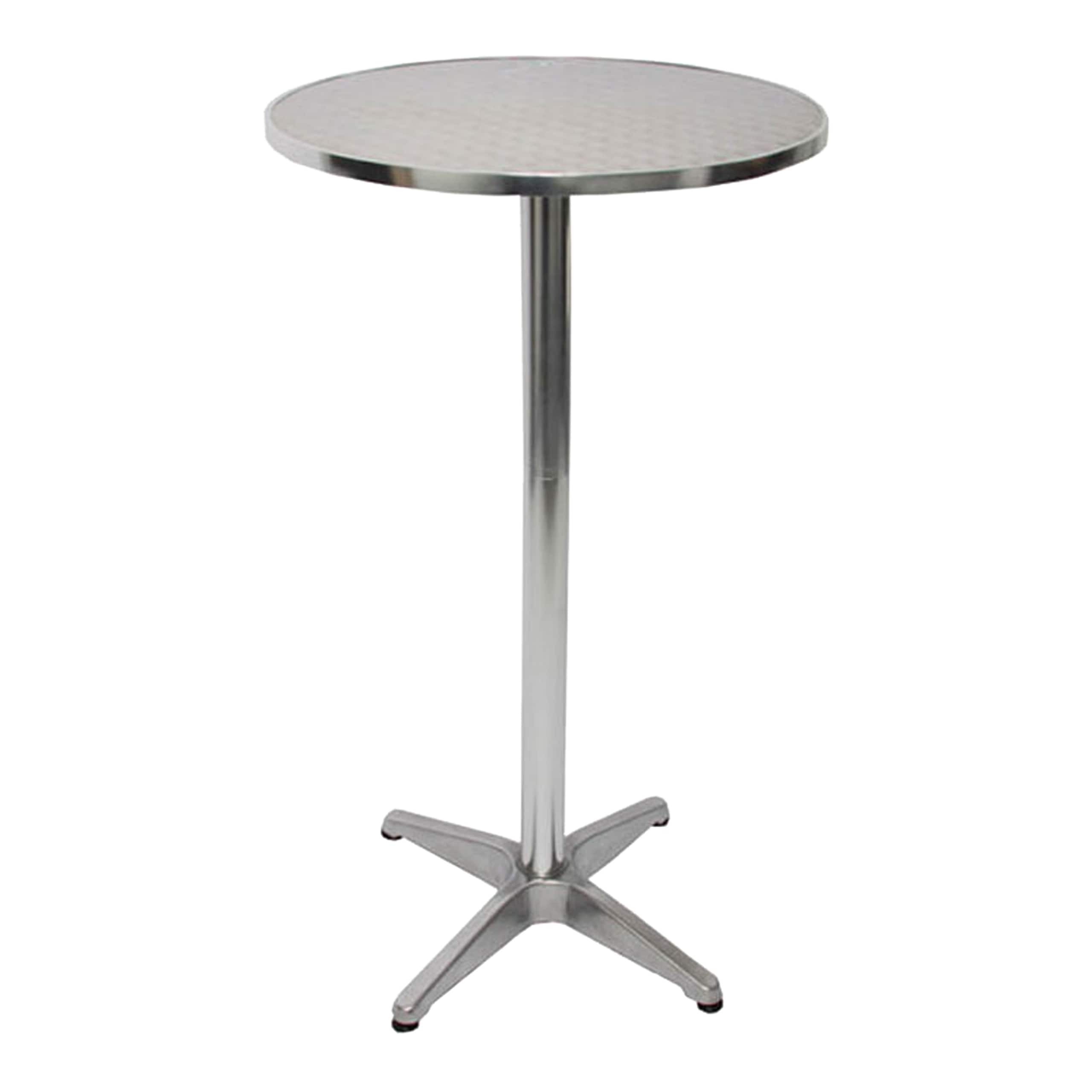 Alu-Stehtisch + Bistrotisch, h&ouml;henverstellbar 70/110cm, &Oslash;=60cm ~ klappbar - Bild 1