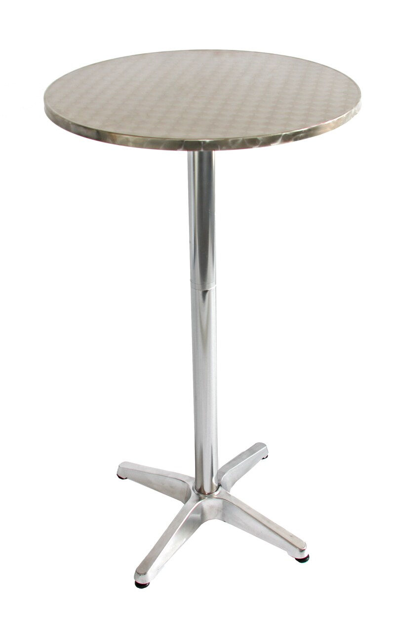 Alu-Stehtisch + Bistrotisch, höhenverstellbar 70/110cm, Ø=60cm ~ Basismodell