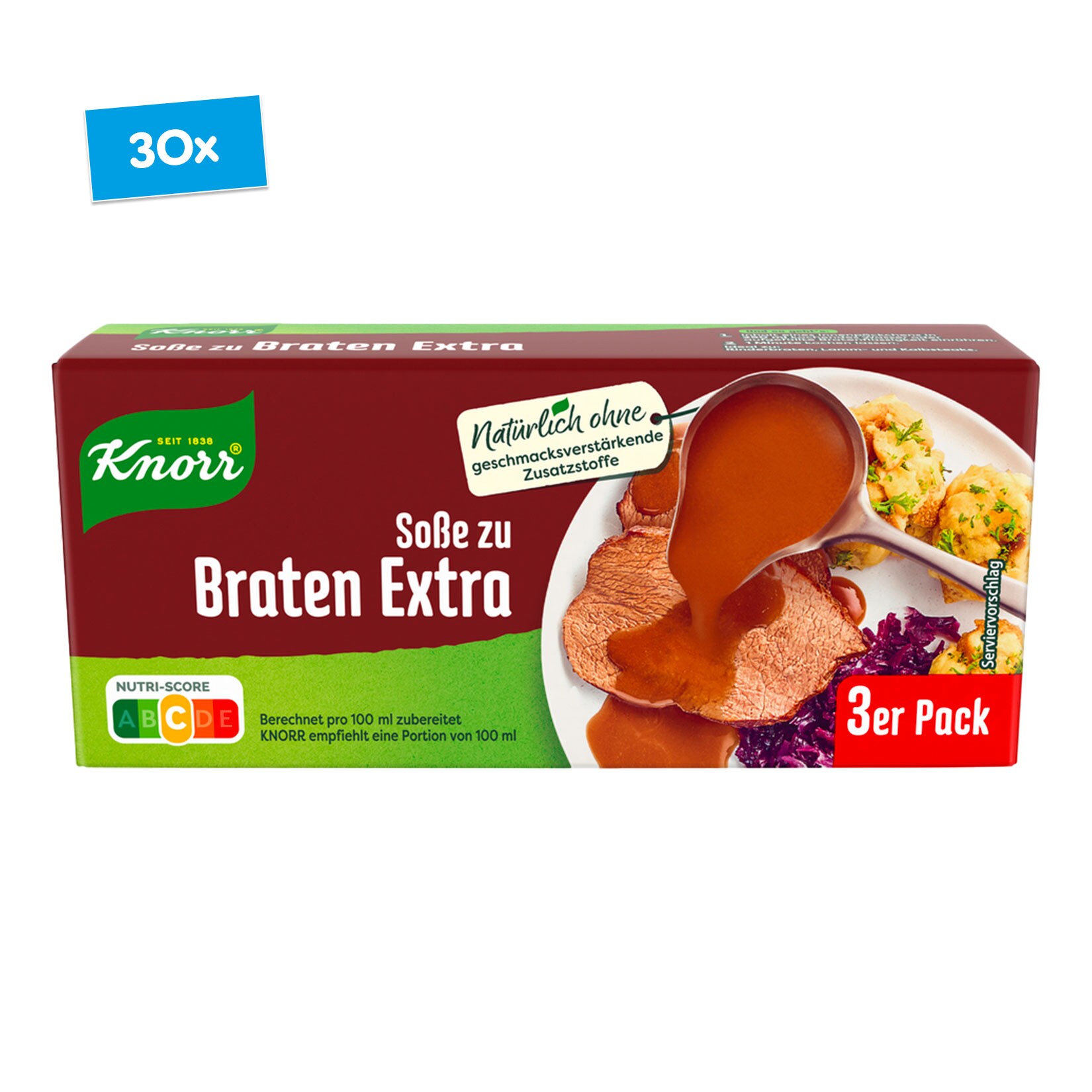 Knorr Sauce zu Braten ergibt 3 x 250 ml, 30er Pack - Bild 1