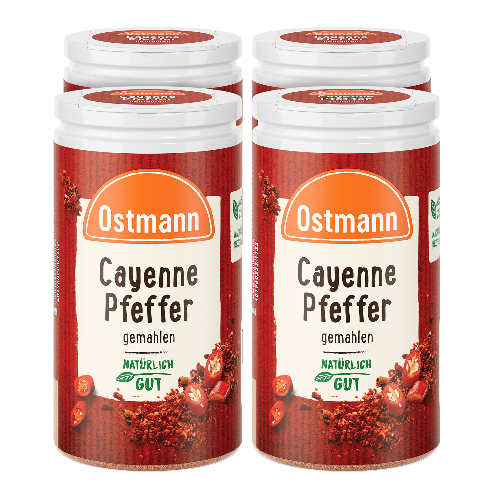 Ostmann Chayenne-Pfeffer gemahlen Streuer 35 g, 4er Pack - Bild 1