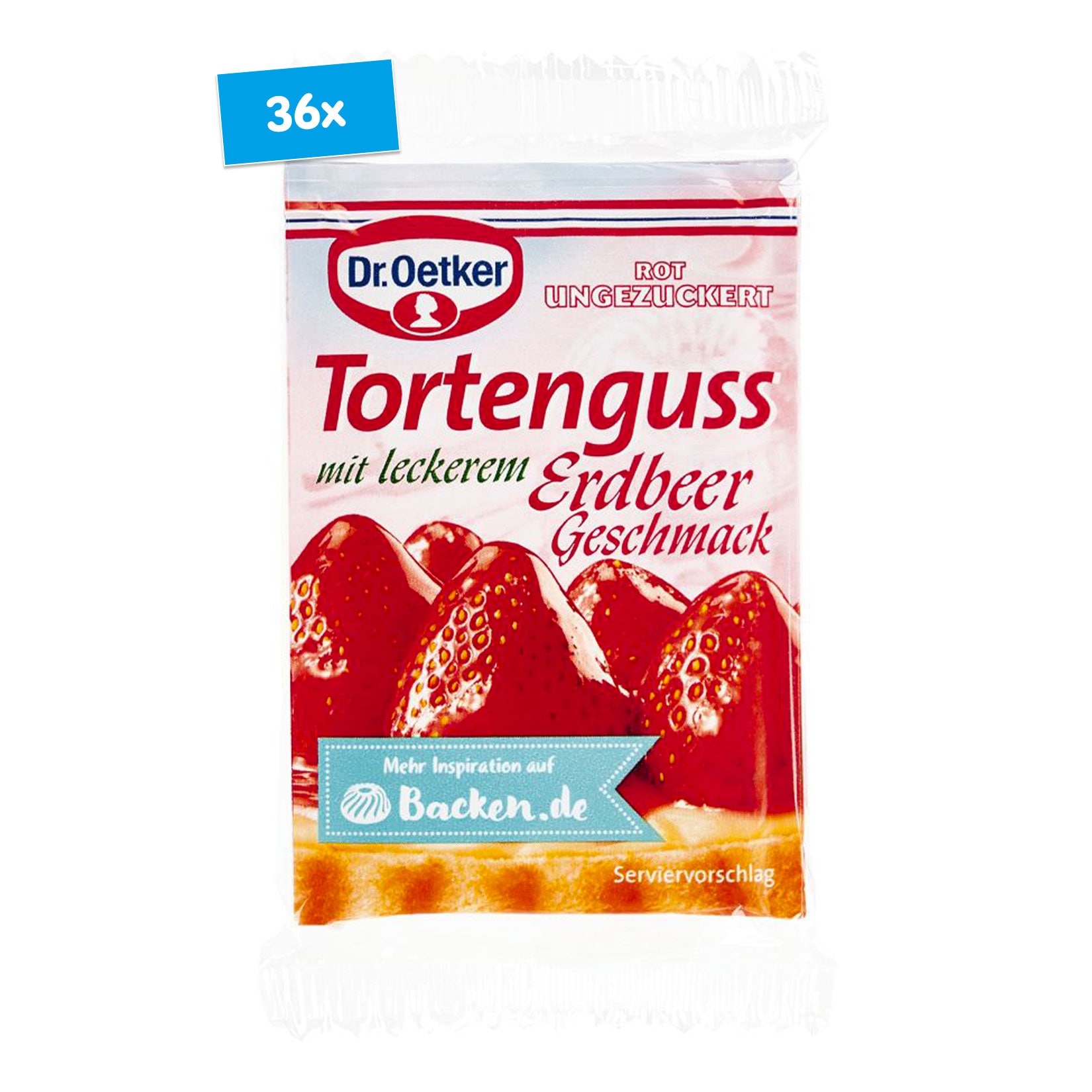 Dr. Oetker Tortenguss Erdbeer f&uuml;r 3 x 250 ml, 36er Pack - Bild 1