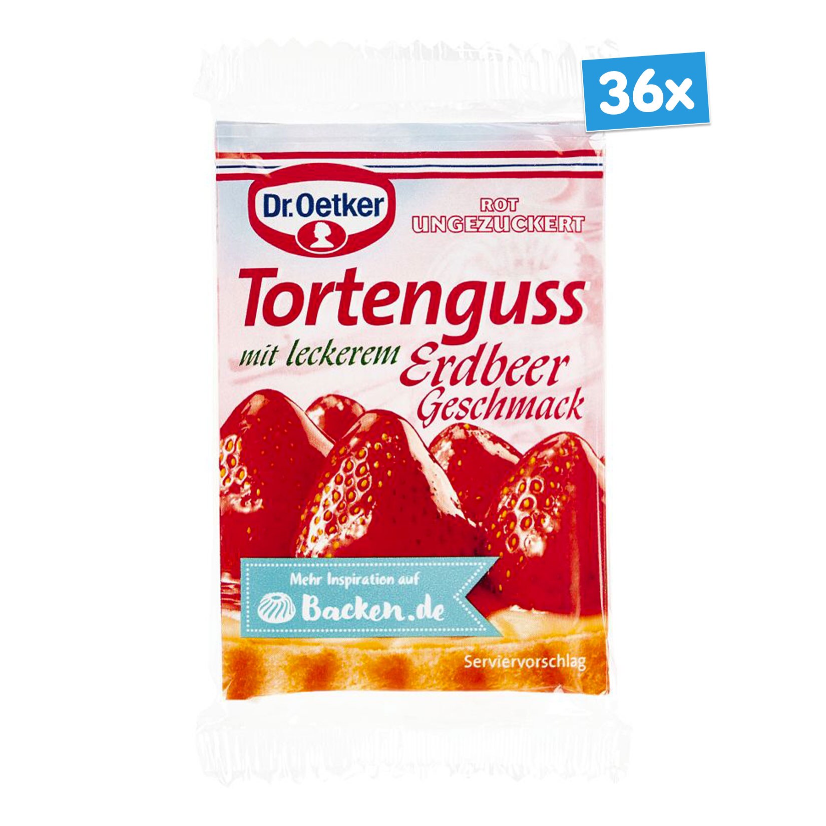 Dr. Oetker Tortenguss Erdbeer für 3 x 250 ml, 36er Pack | 04000521021610