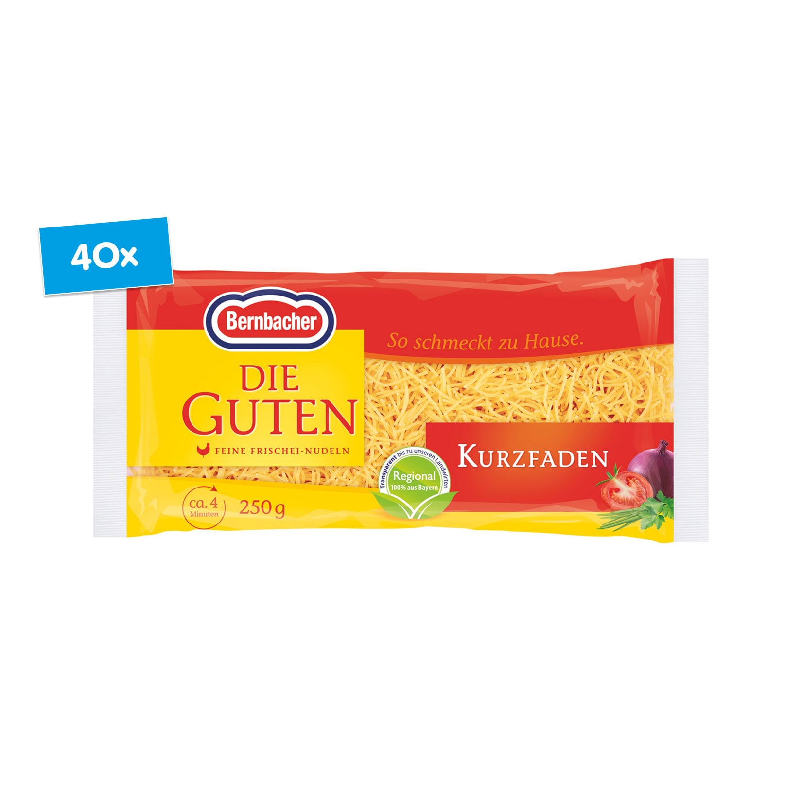 Bernbacher Die Guten Gabelspaghetti 250 g, 40er Pack - Bild 1