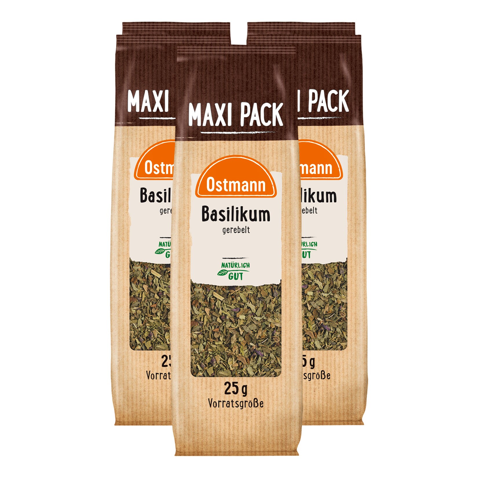 Ostmann Basilikum gerebelt Nachf&uuml;llbeutel 25 g, 5er Pack - Bild 1