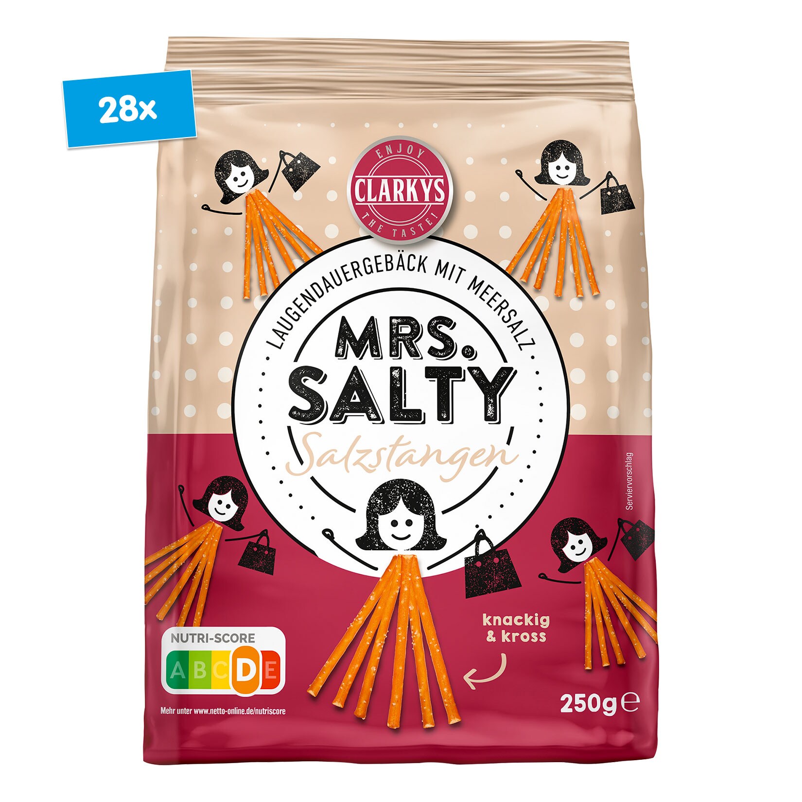 Clarkys Salzstangen 250 g, 28er Pack