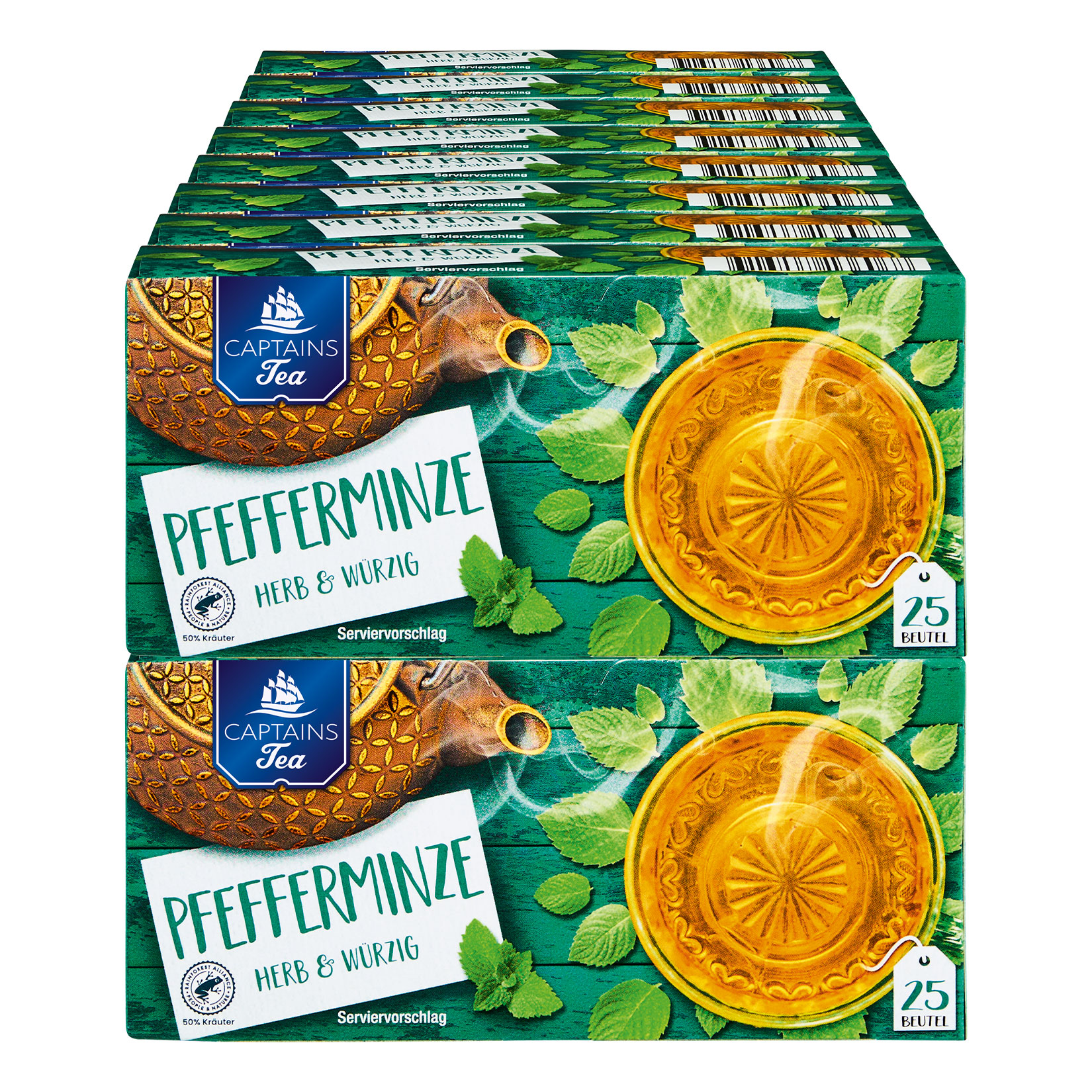 Captains Tea Pfefferminztee 56,25 g, 16er Pack - Bild 1