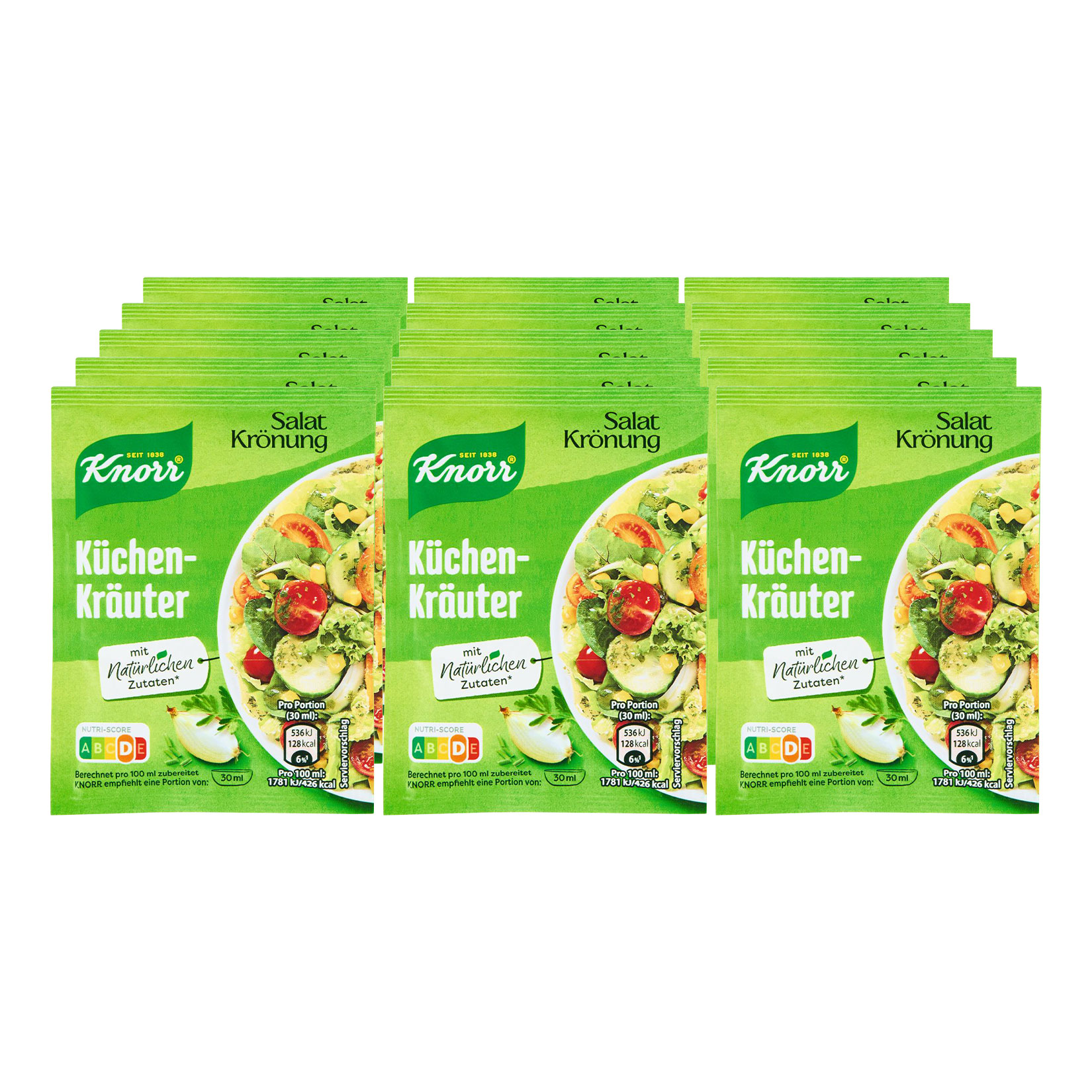 Knorr Salatkr&ouml;nung K&uuml;chenkr&auml;uter ergibt 5 x 90ml, 15er Pack - Bild 1