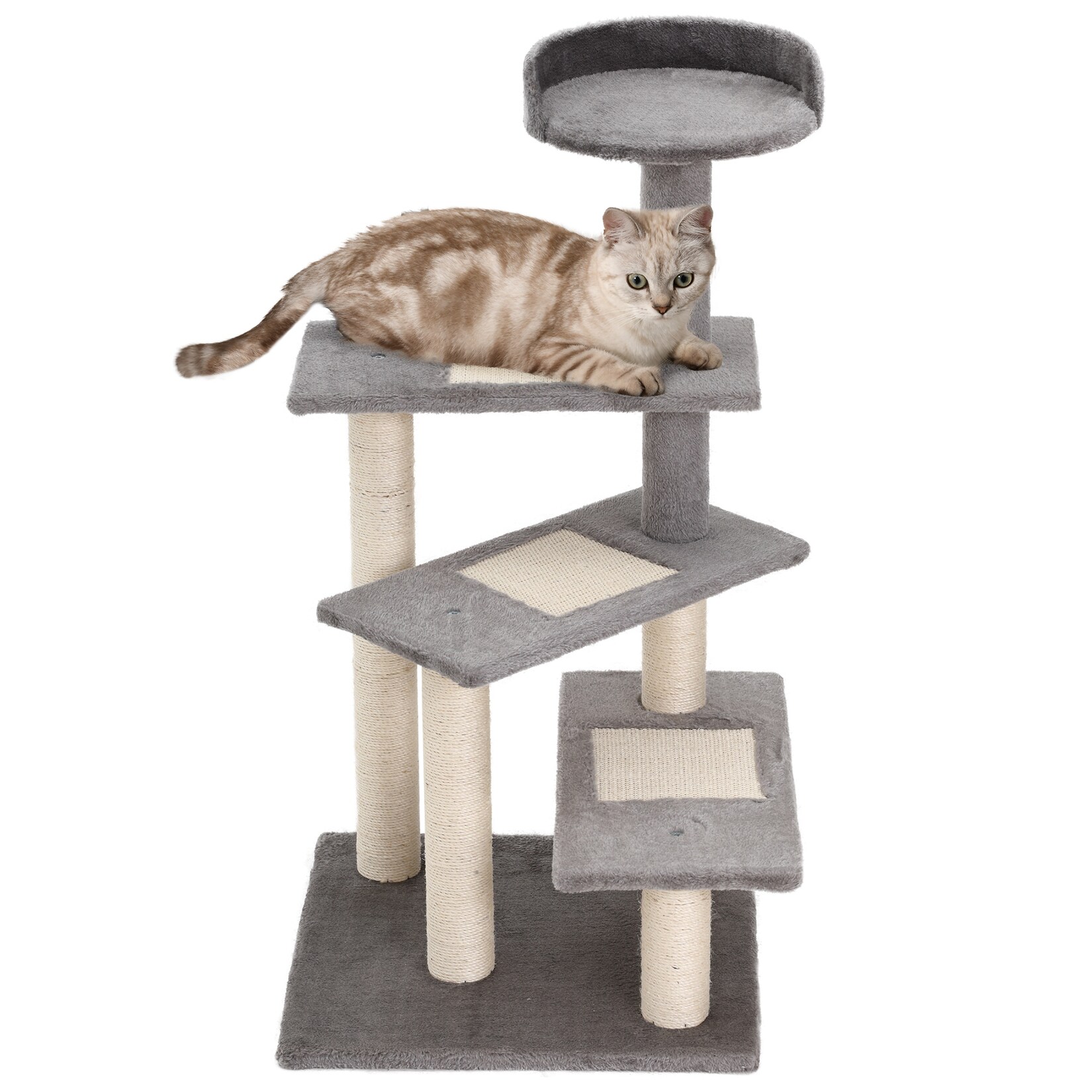 PawHut Katzenkratzbaum Spanplatten, Plüsch, Sisal | 04250871260980