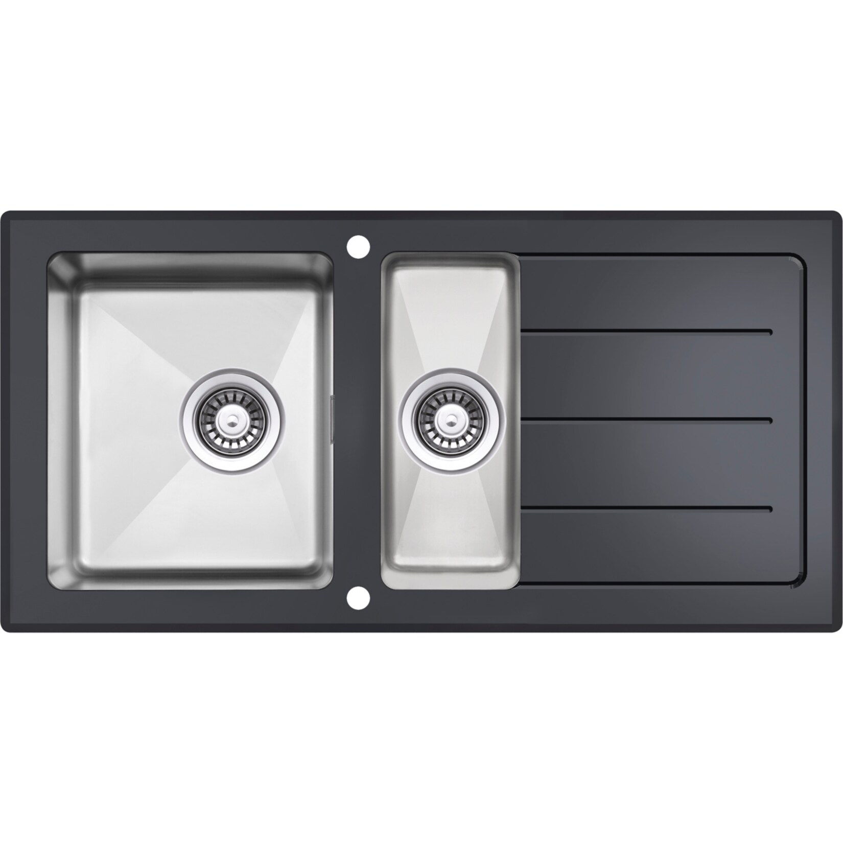 Respekta Glassp&uuml;le New York 100x50 cm - Schwarz - Bild 1