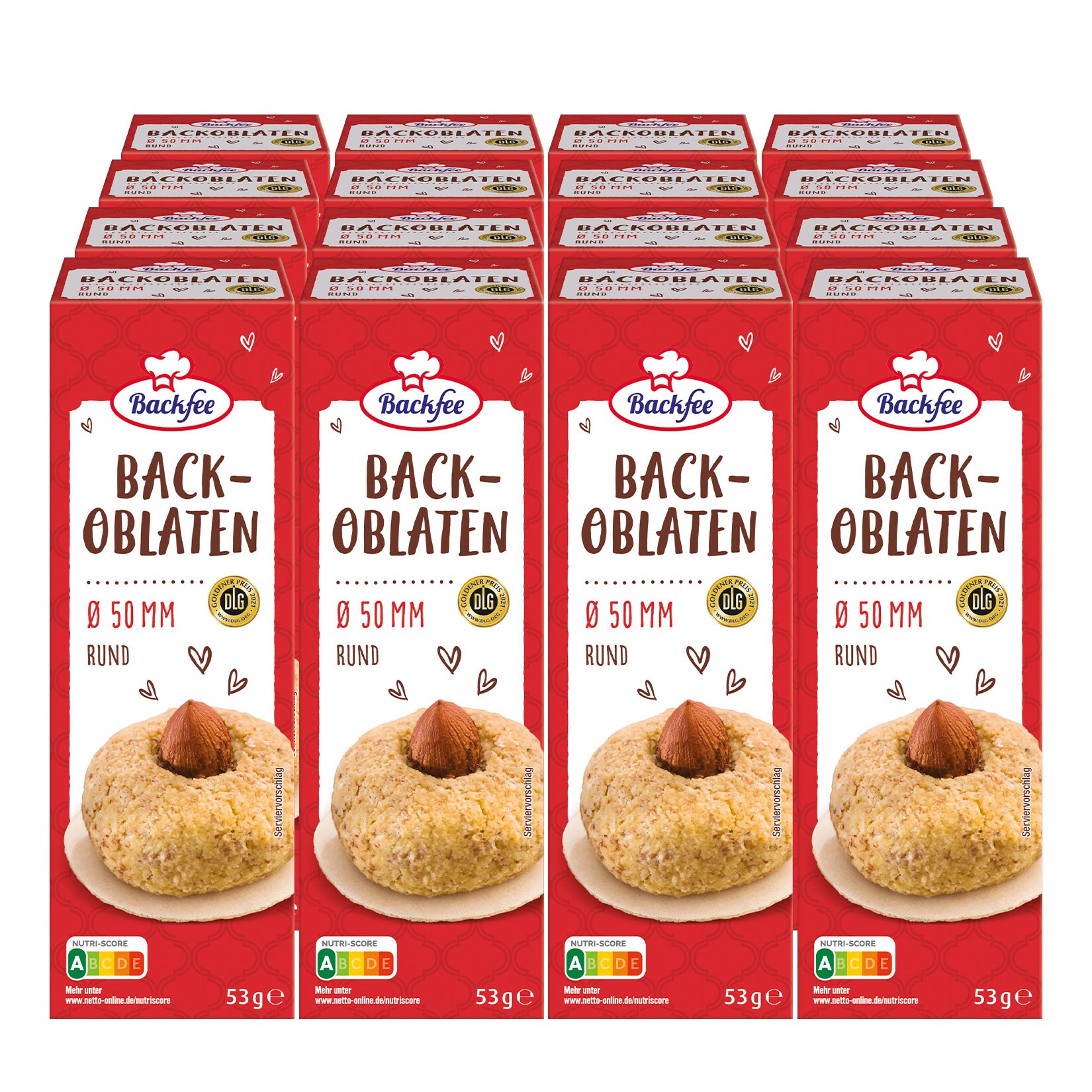 Backfee Backoblaten 50 mm Ø , 53 g, 20er Pack | 04316268619684